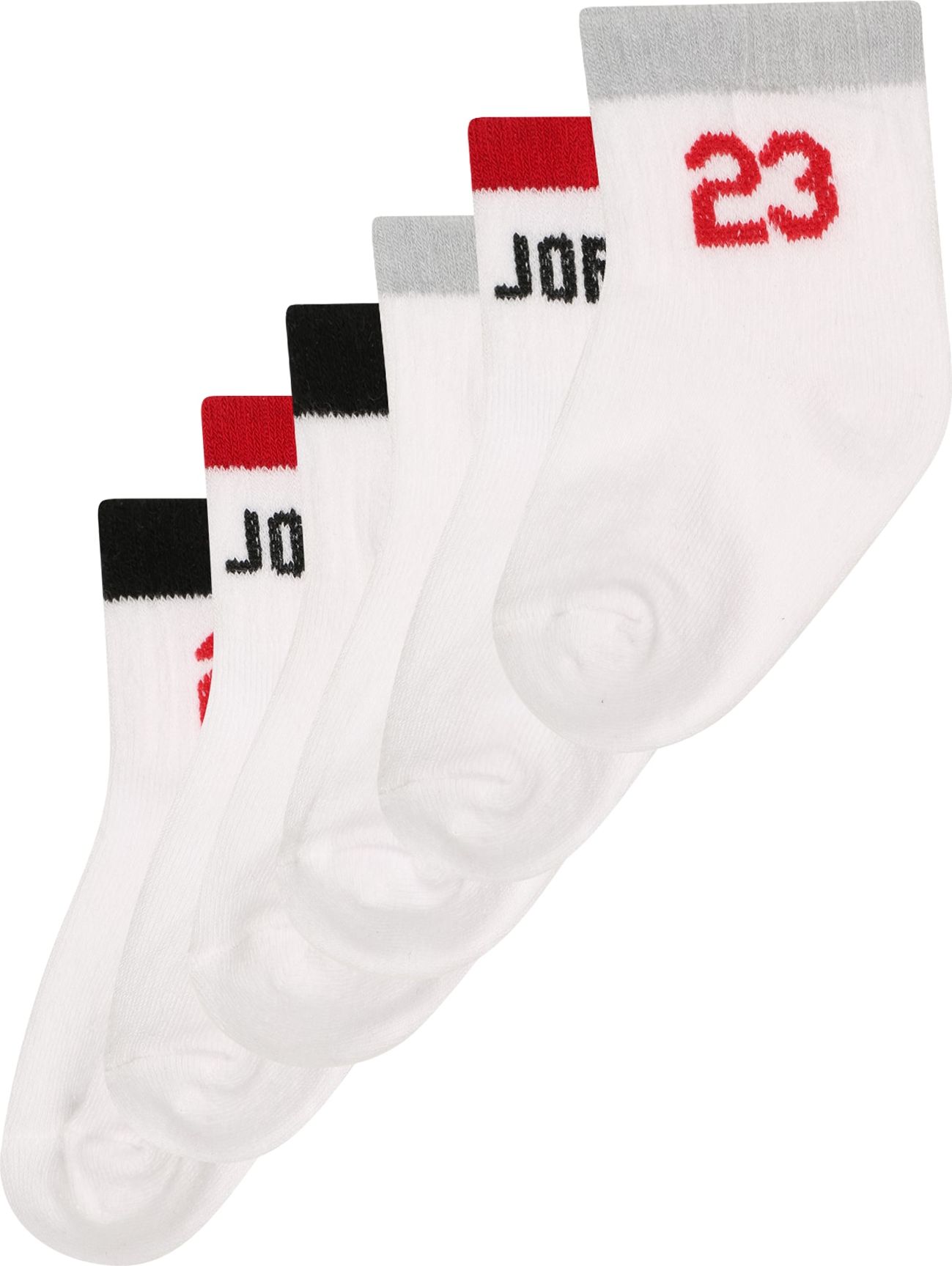 Jordan Ponožky šedá / červená / černá / bílá