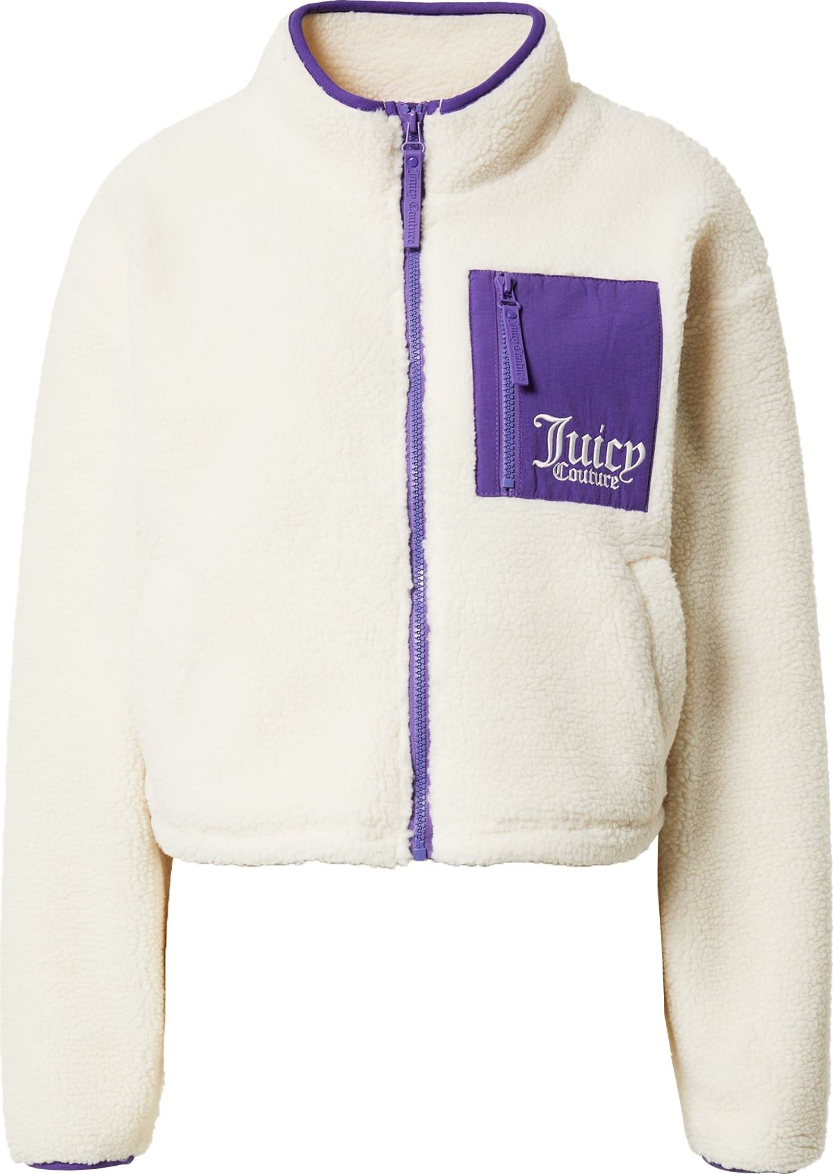 Juicy Couture Sport Funkční fleecová mikina fialová / barva bílé vlny