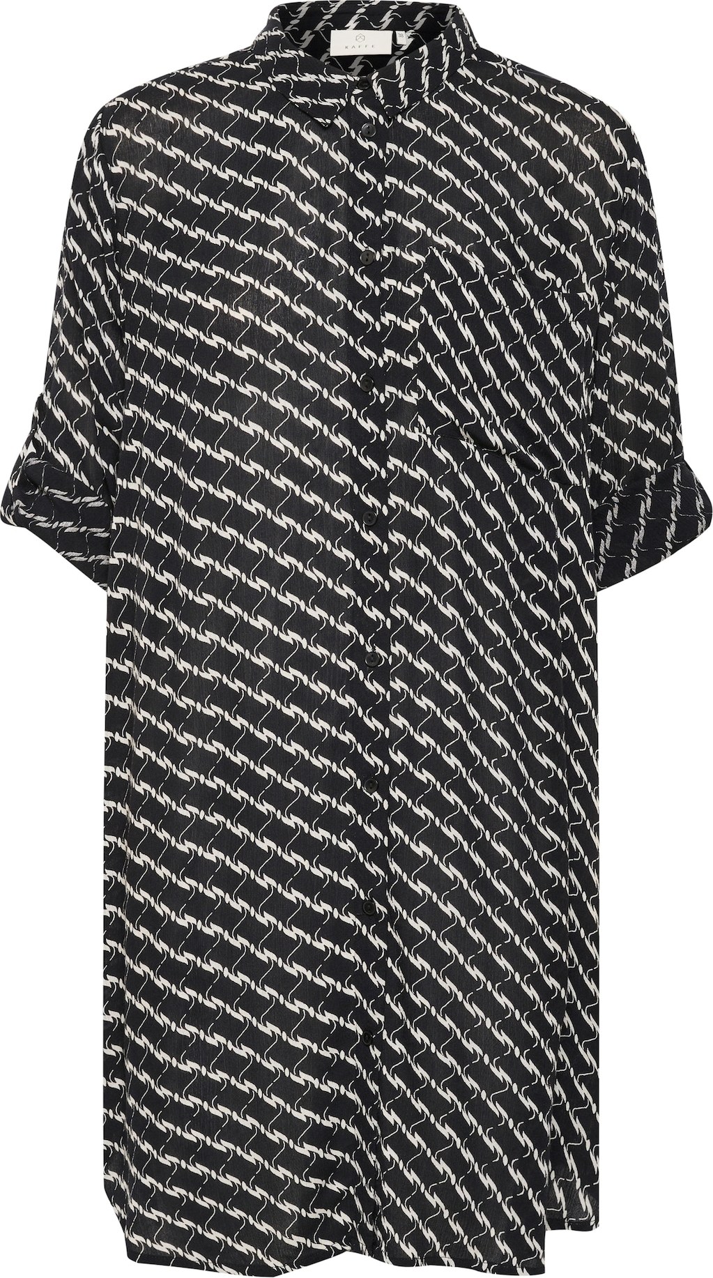 Kaffe Košilové šaty 'Marita' černá / offwhite