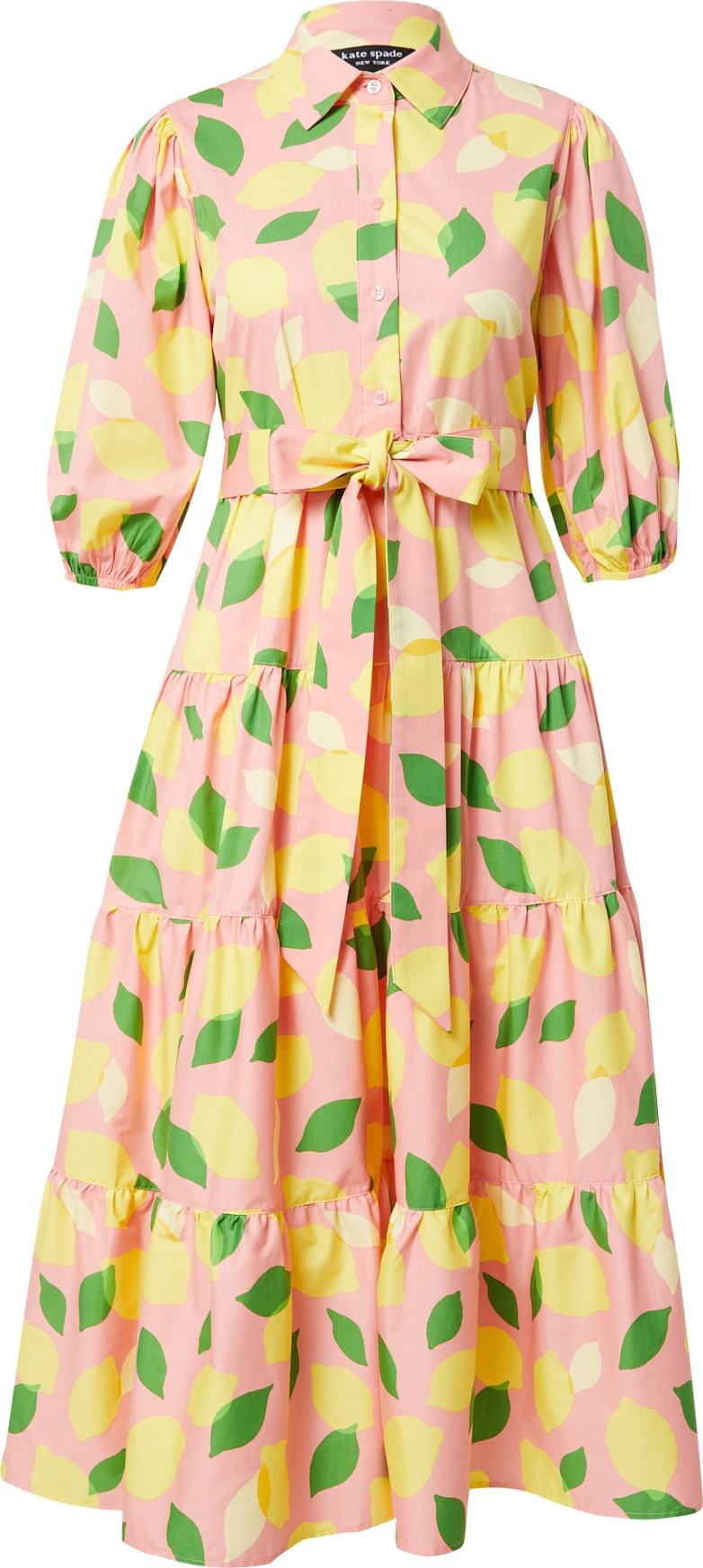 Kate Spade Košilové šaty žlutá / zelená / světle růžová