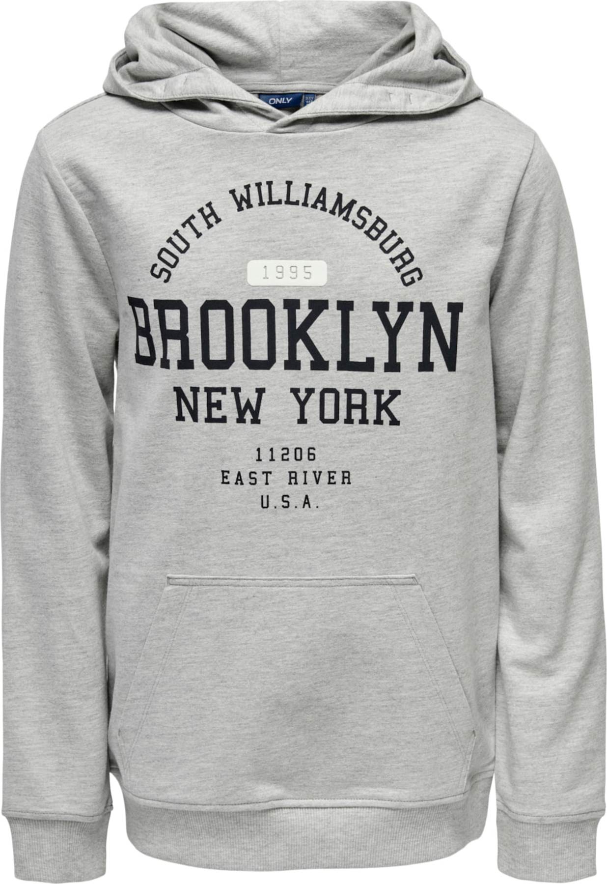 KIDS ONLY Mikina 'Colin' šedý melír / černá / bílá