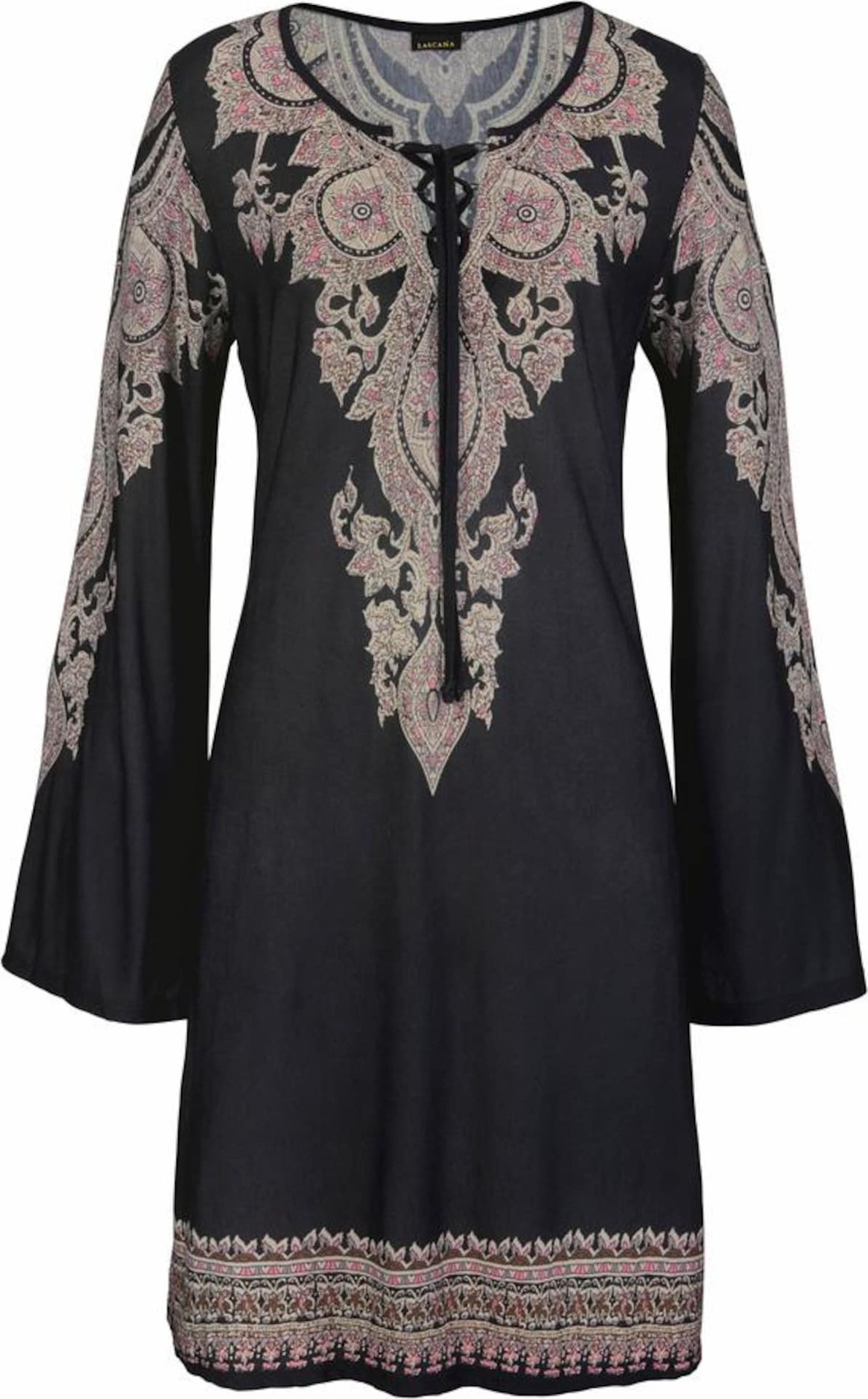 LASCANA Plážové šaty starorůžová / černá