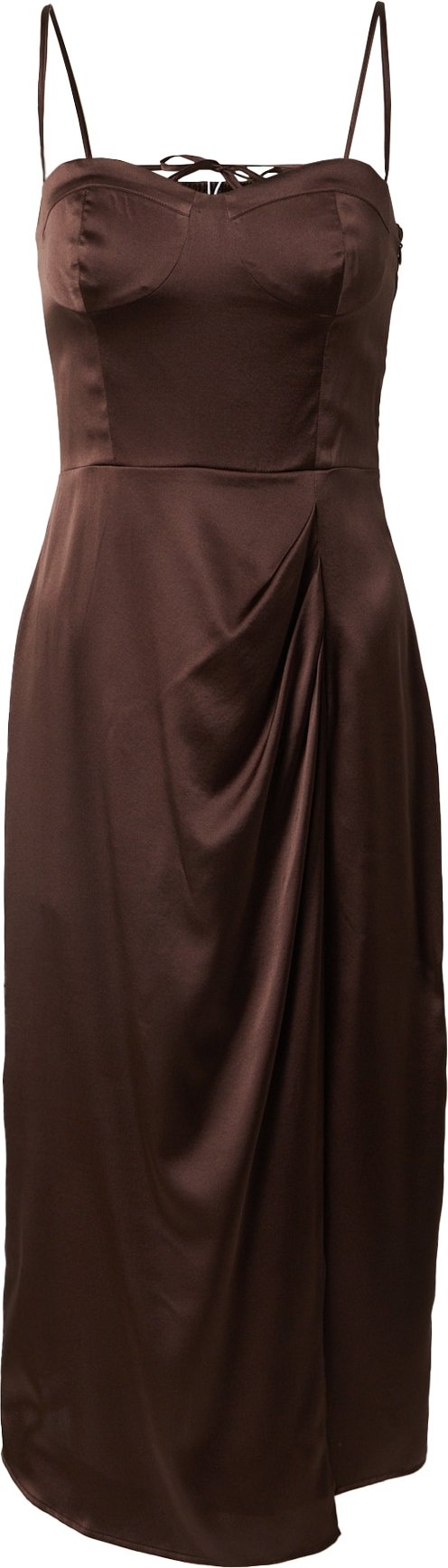 LeGer Premium Šaty 'Camilla' tmavě hnědá