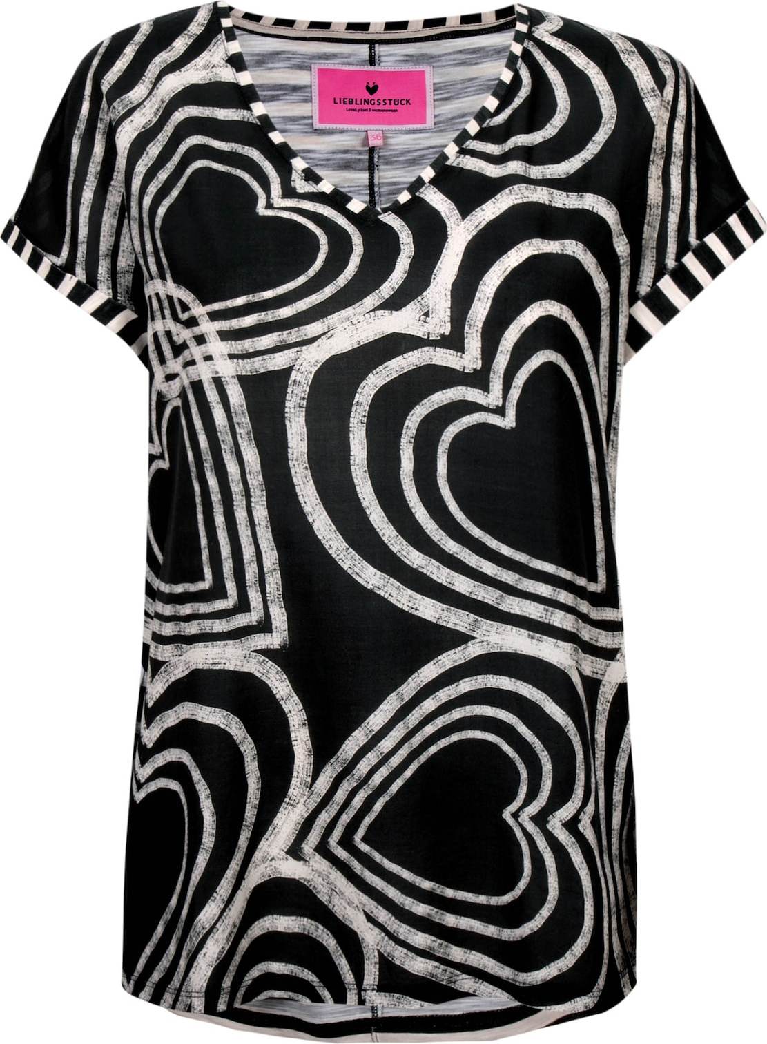 LIEBLINGSSTÜCK Tričko 'Calena' černá / bílá