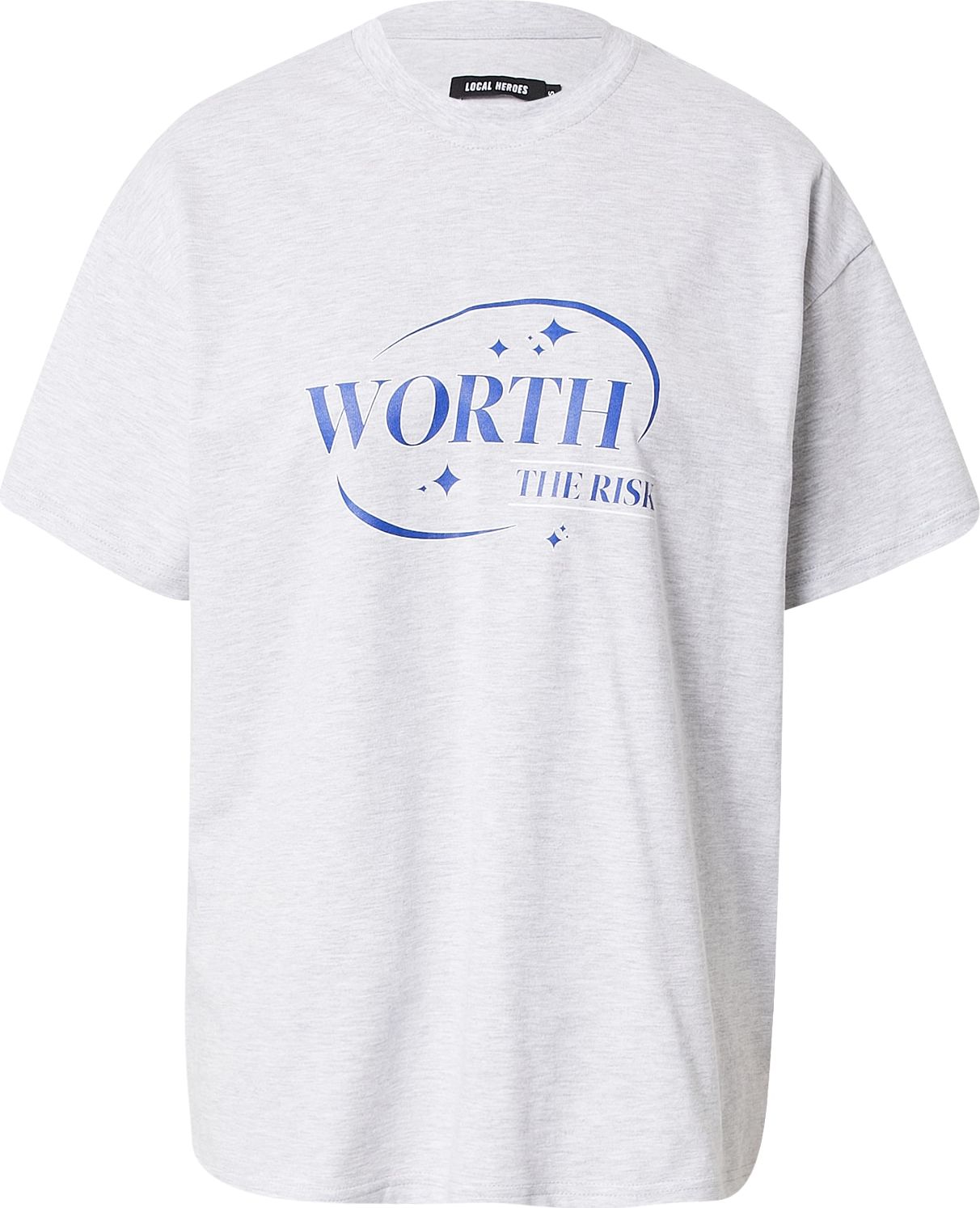 LOCAL HEROES Oversized tričko modrá / šedý melír