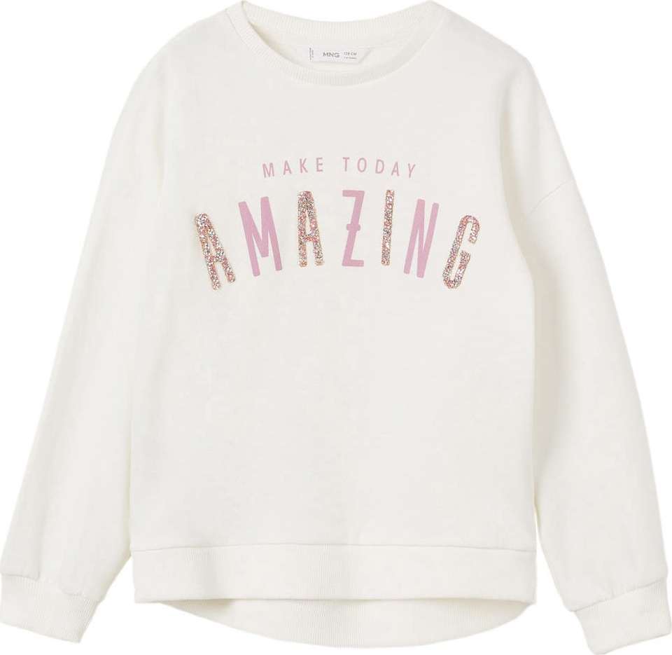 MANGO KIDS Mikina 'Joia' růžová / bílá