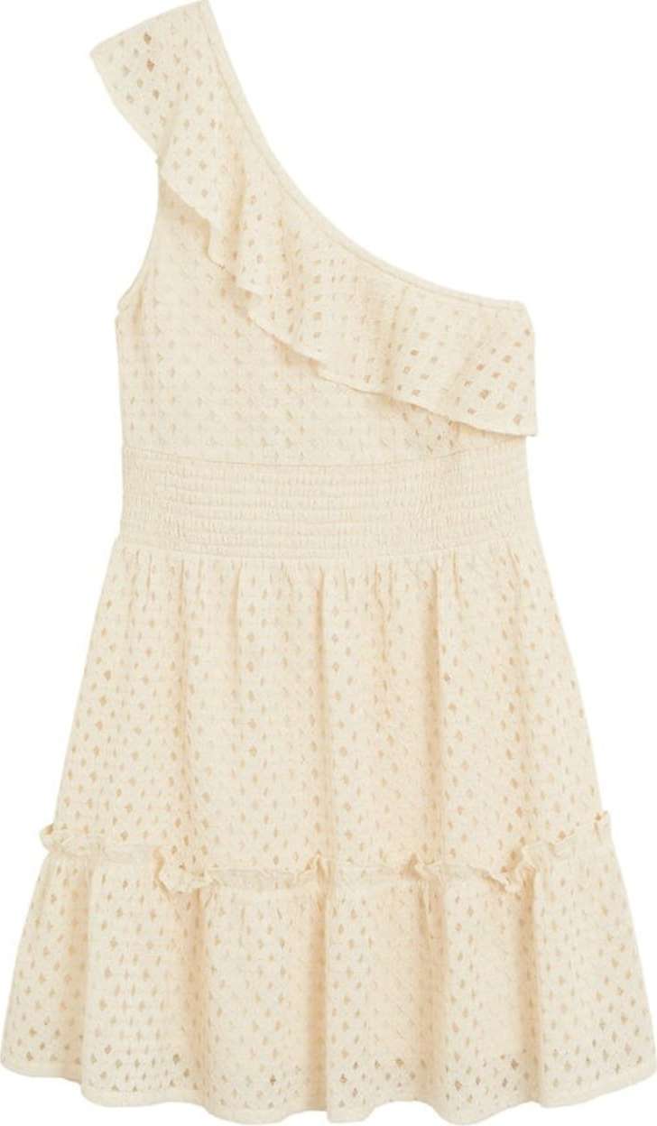 MANGO Koktejlové šaty krémová