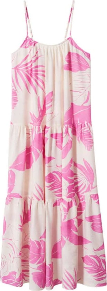 MANGO Letní šaty 'Gari' pink / bílá