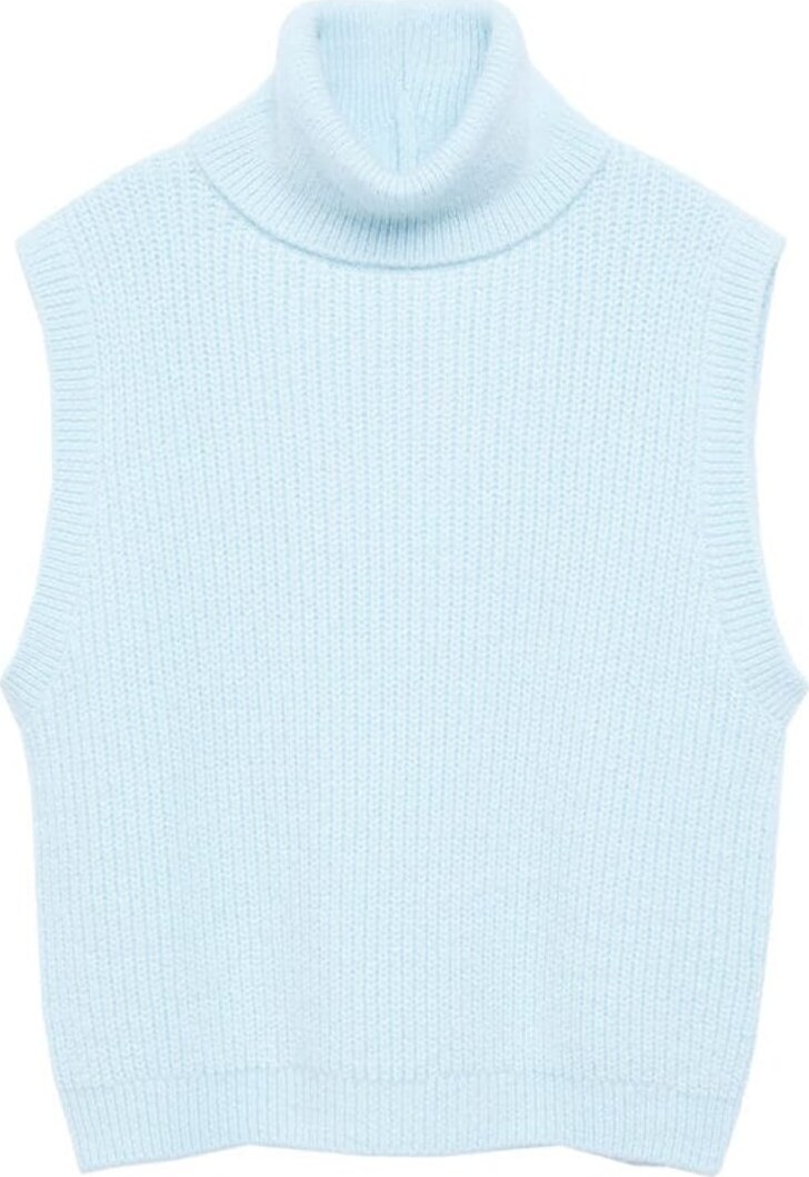 MANGO Svetr 'Chalet' pastelová modrá