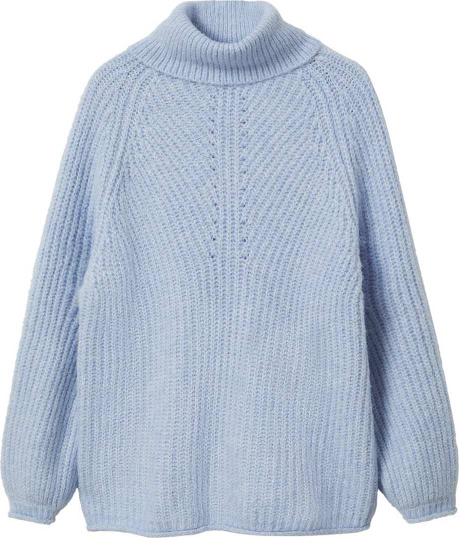 MANGO Svetr 'HALFISIN' světlemodrá