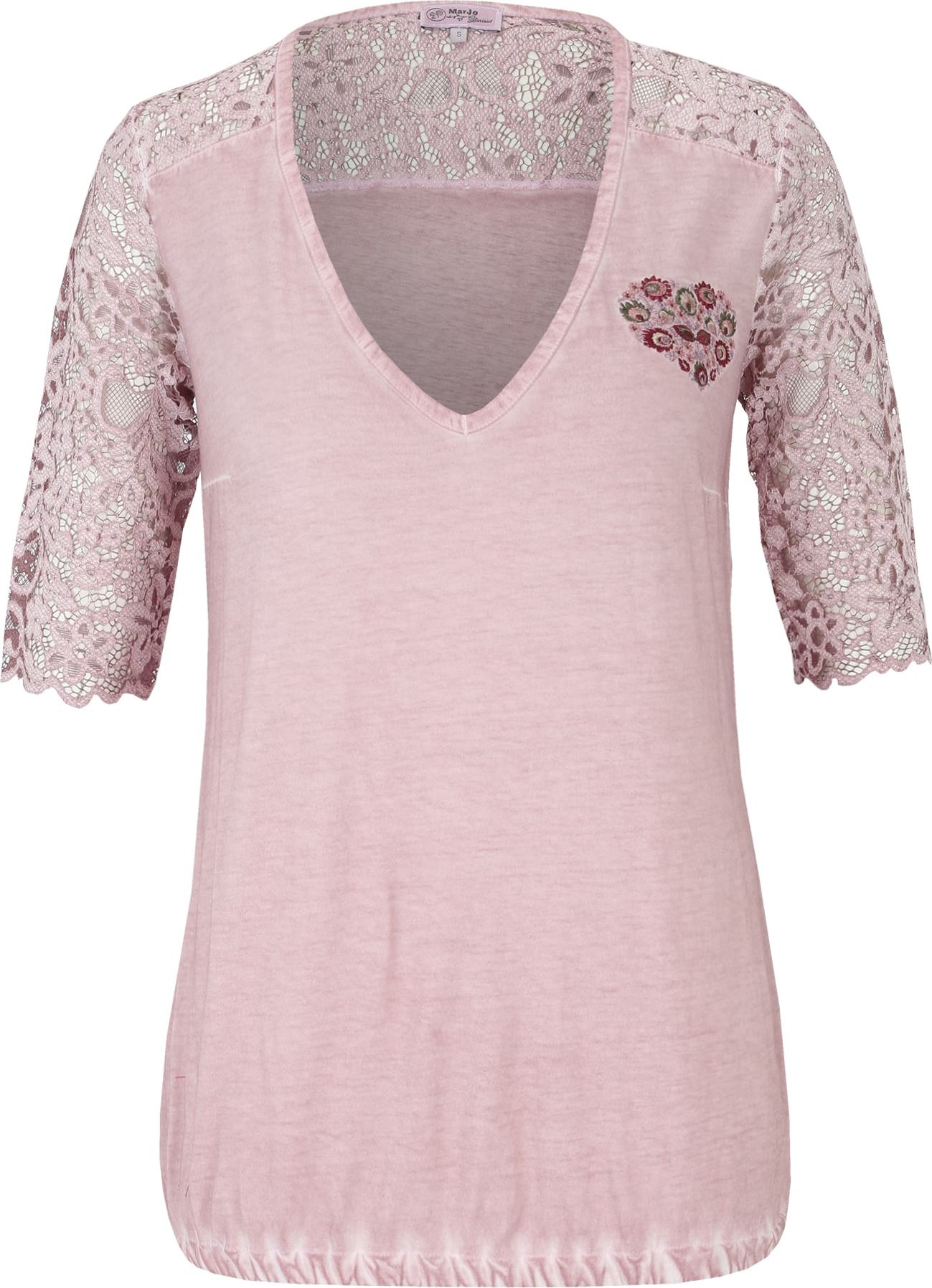 MARJO Krojové tričko 'Klara' zelená / růžová / červená