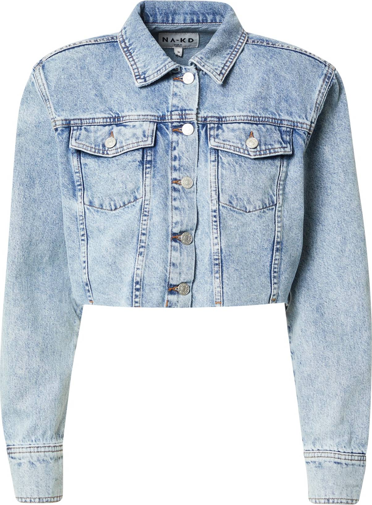 NA-KD Přechodná bunda modrá džínovina
