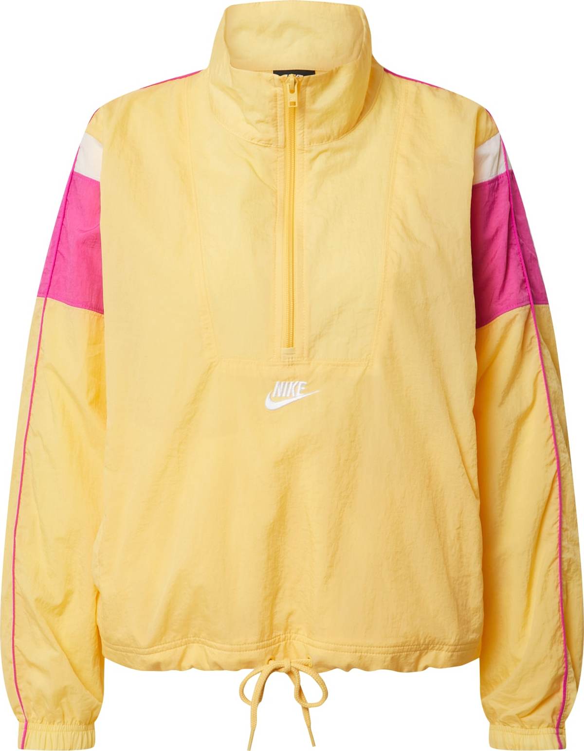 Nike Sportswear Funkční bunda 'Heritage Half-Zip' žlutá / pink / bílá