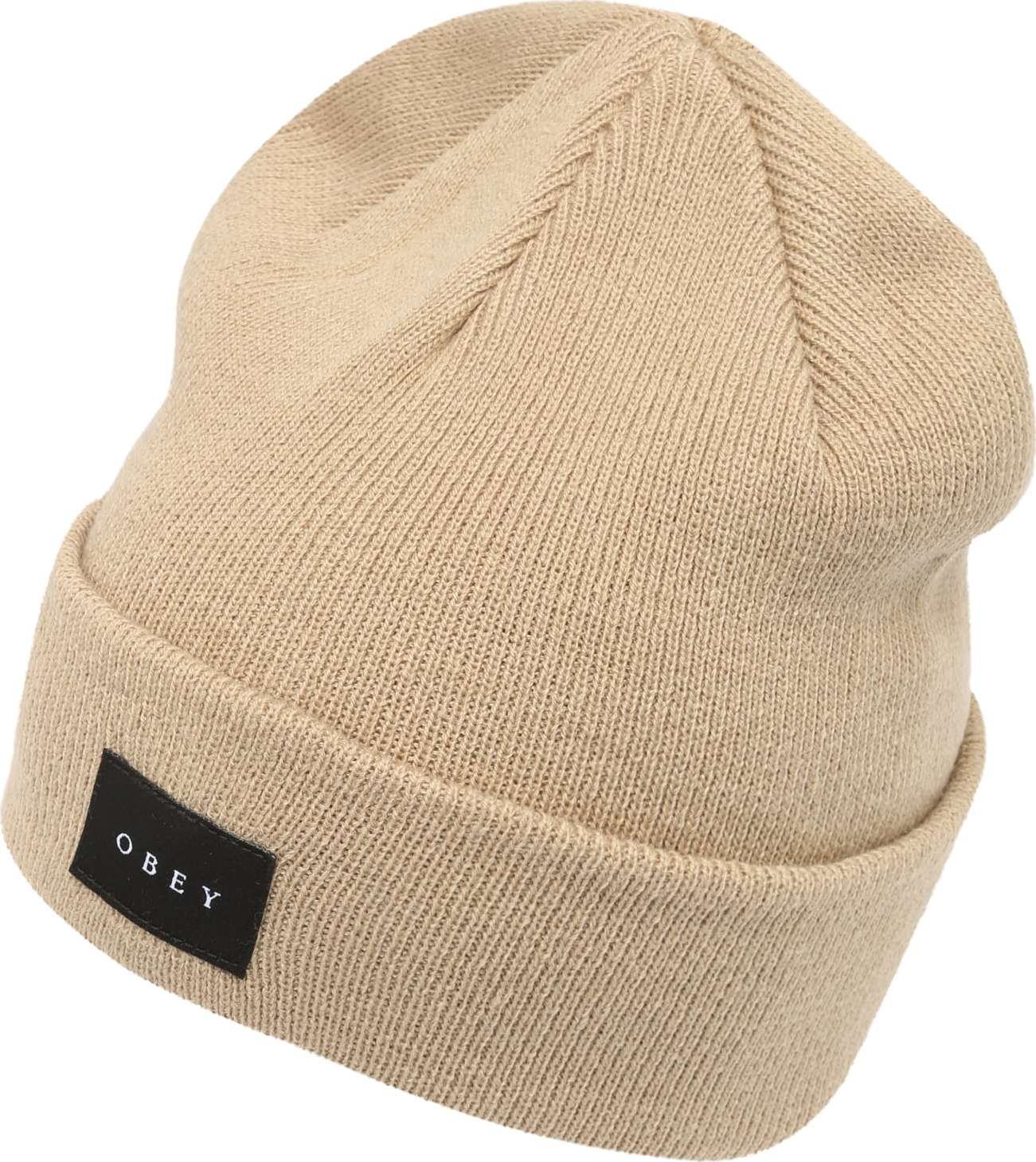 Obey Čepice 'Virgil' béžová / černá / bílá