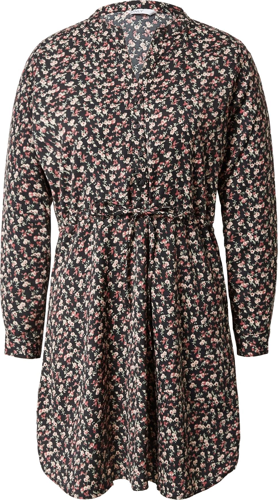 ONLY Košilové šaty béžová / pitaya / černá