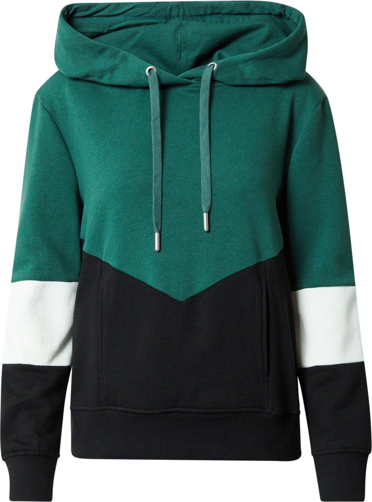 ONLY Mikina 'MANON' tmavě zelená / černá / bílá