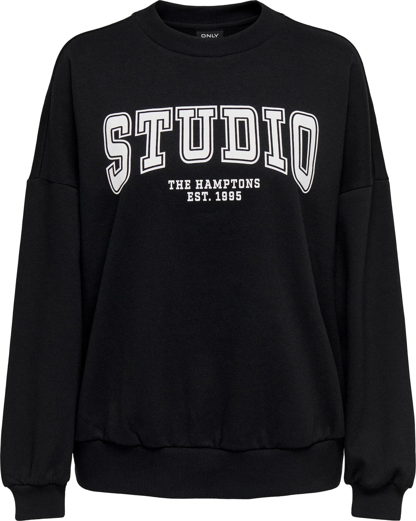 ONLY Mikina 'RIA' černá / bílá