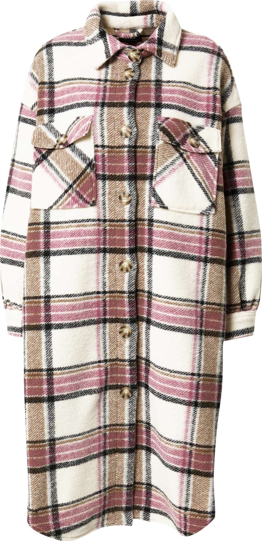 ONLY Přechodný kabát 'Andrea' světle hnědá / růžová / černá / bílá