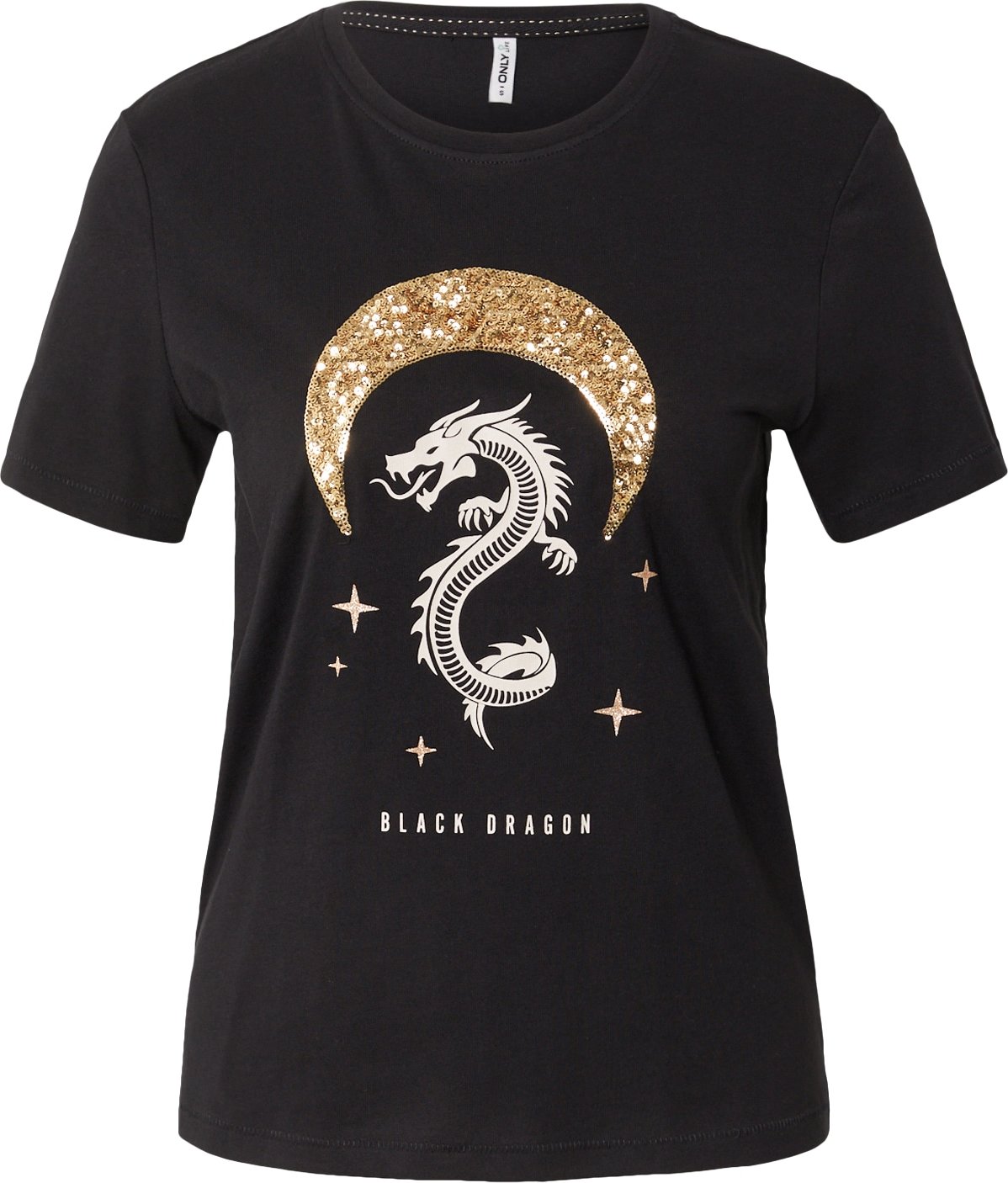 ONLY Tričko 'KITA' zlatá / černá / bílá