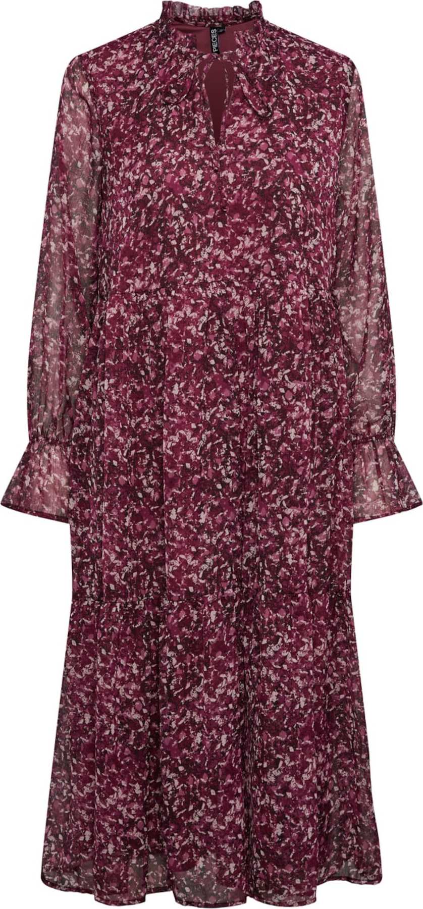 PIECES Curve Košilové šaty 'NAVI' růže / červenofialová