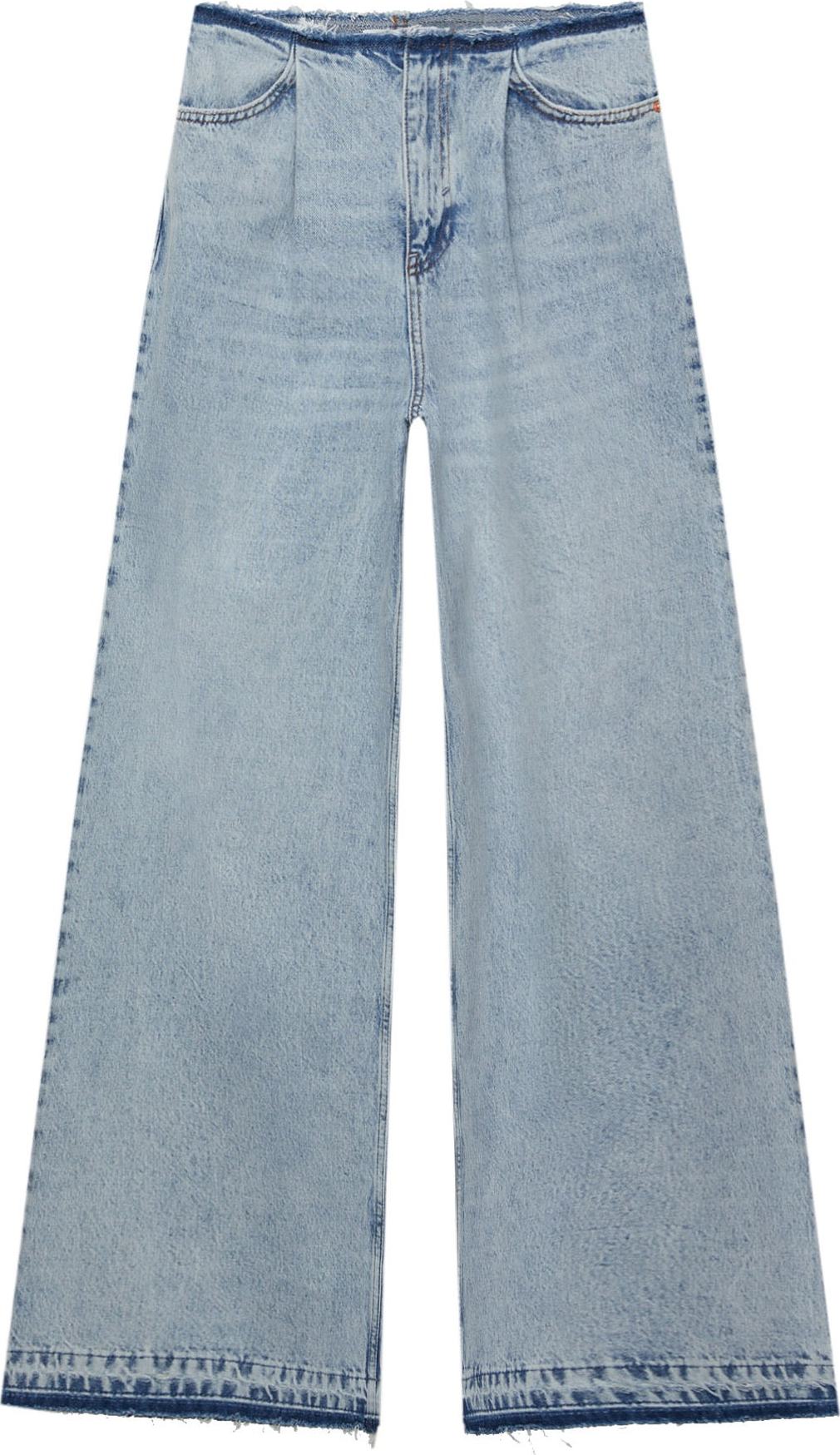 Pull&Bear Džíny se sklady v pase světlemodrá