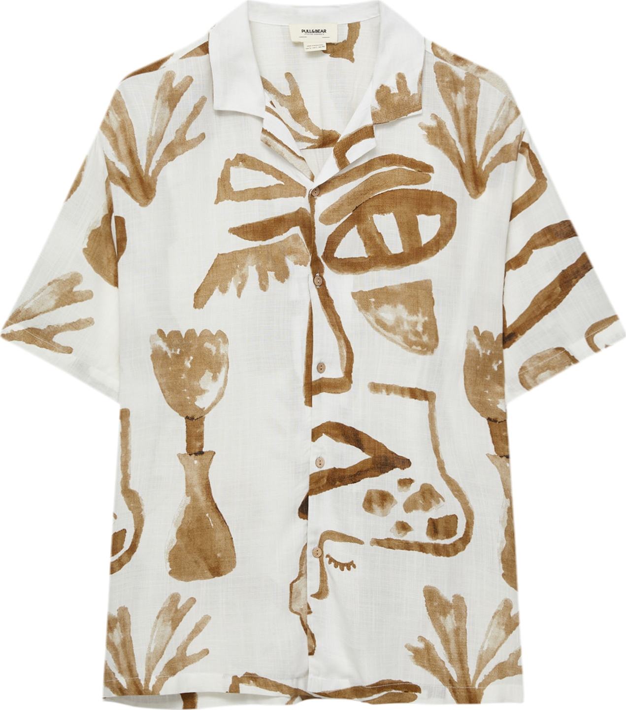 Pull&Bear Košile olivová / bílá