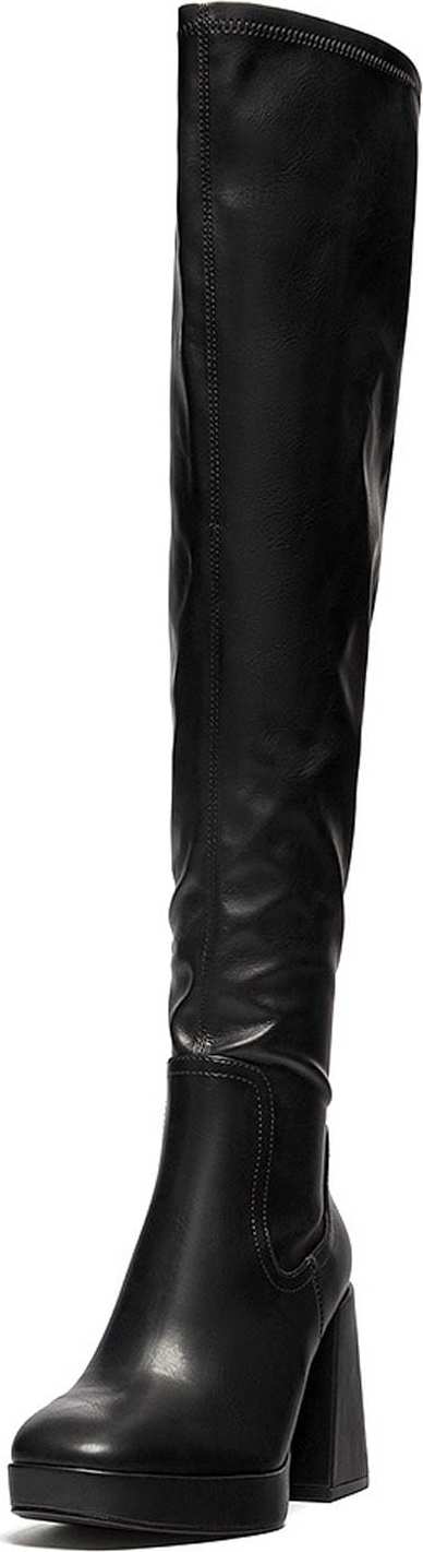 Pull&Bear Kozačky nad kolena černá