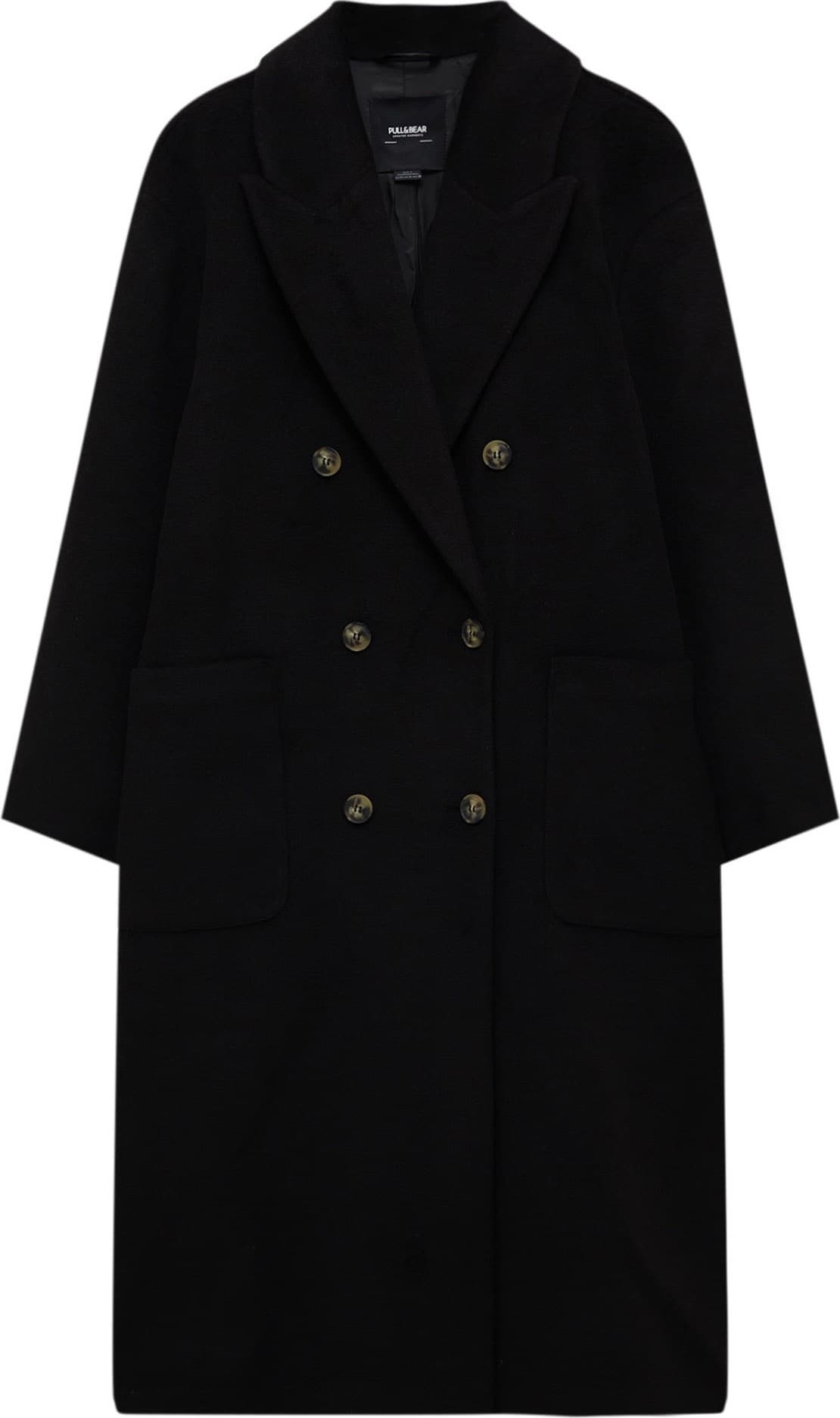 Pull&Bear Přechodný kabát černá