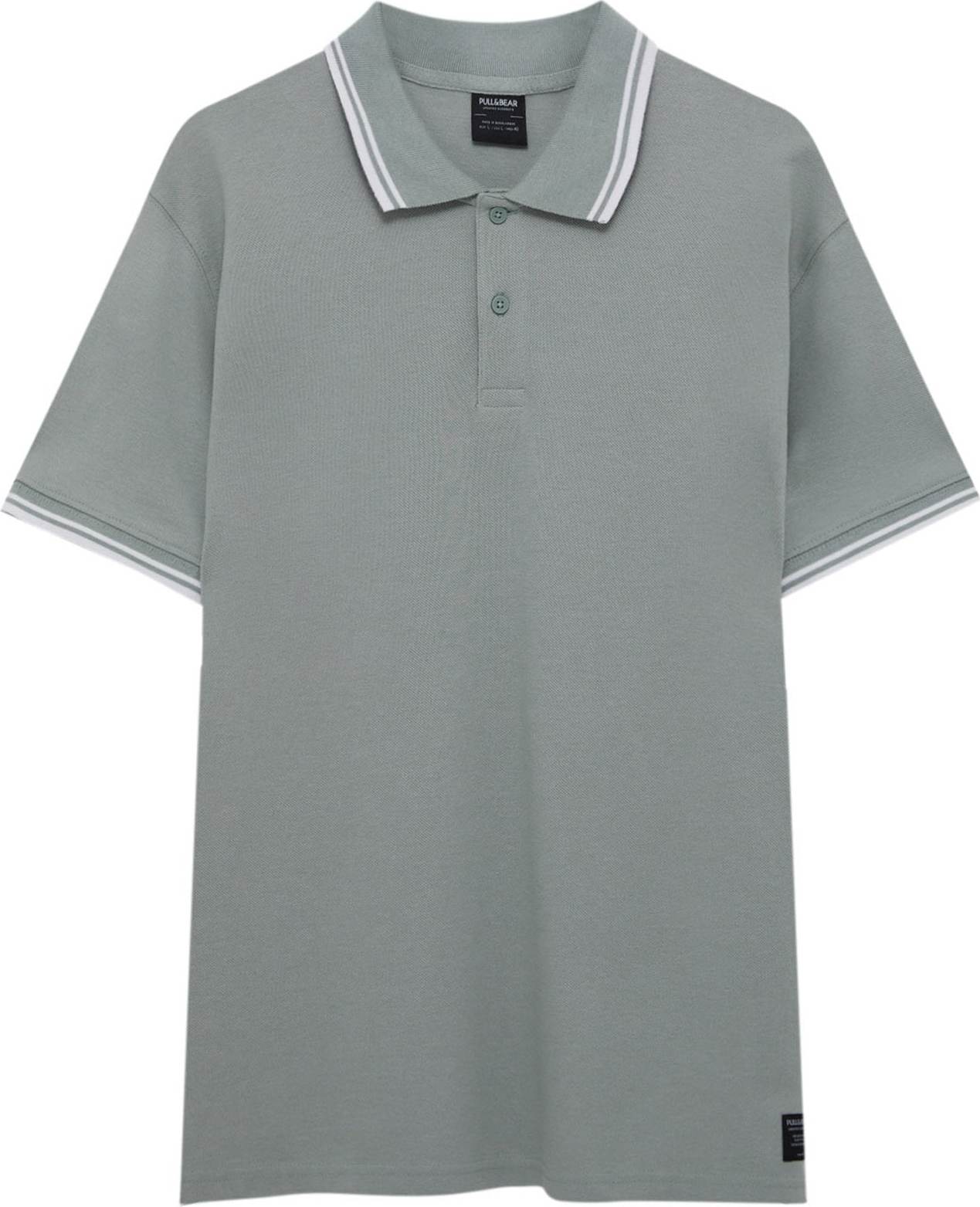 Pull&Bear Tričko kouřově šedá / bílá