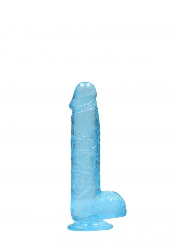 Realrock gelové dildo s přísavkou 16 cm modré RealRock