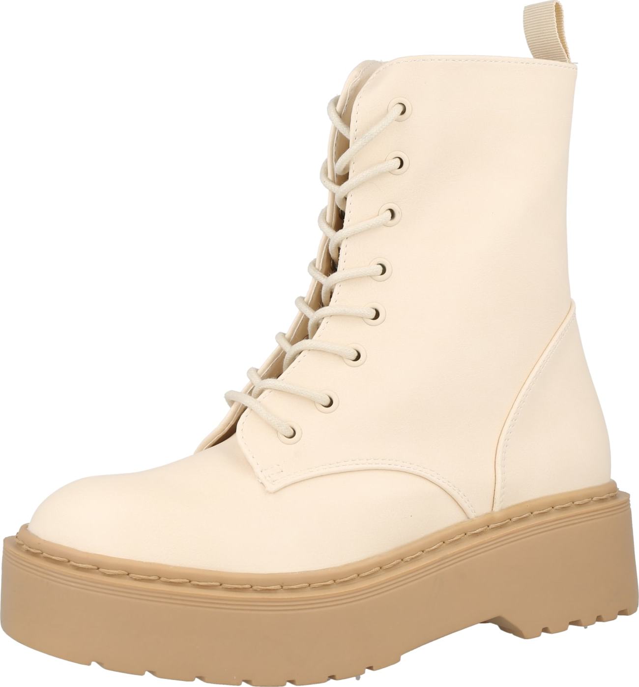 rubi Šněrovací kozačky krémová