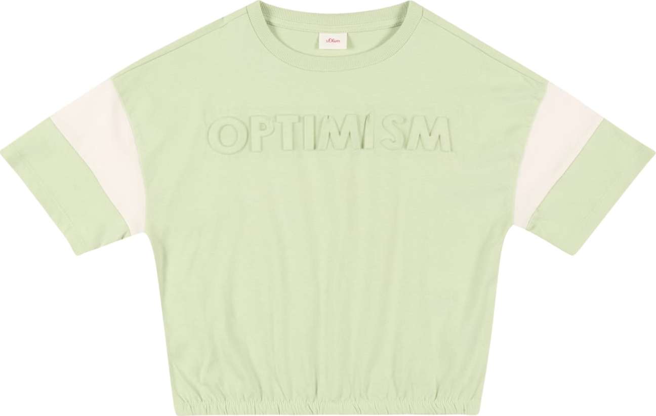 s.Oliver Tričko pastelově zelená / bílá