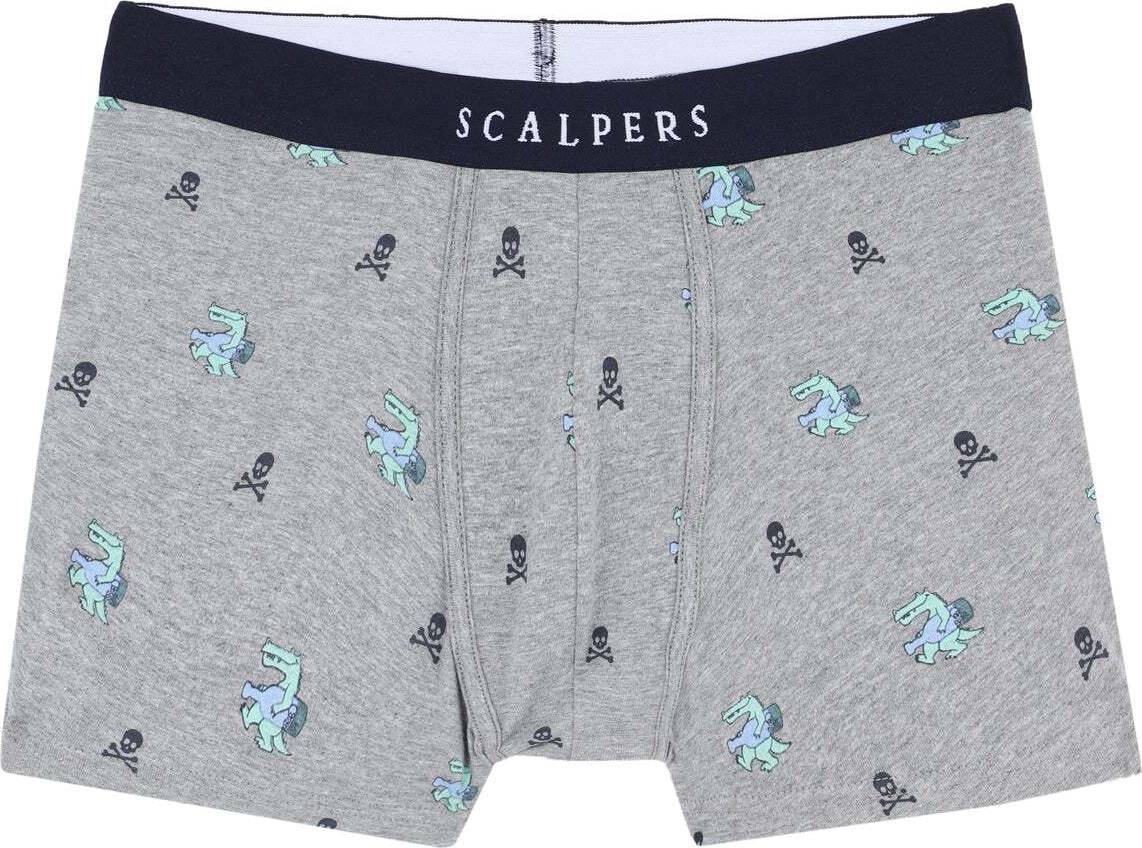 Scalpers Boxerky modrá / šedá / černá