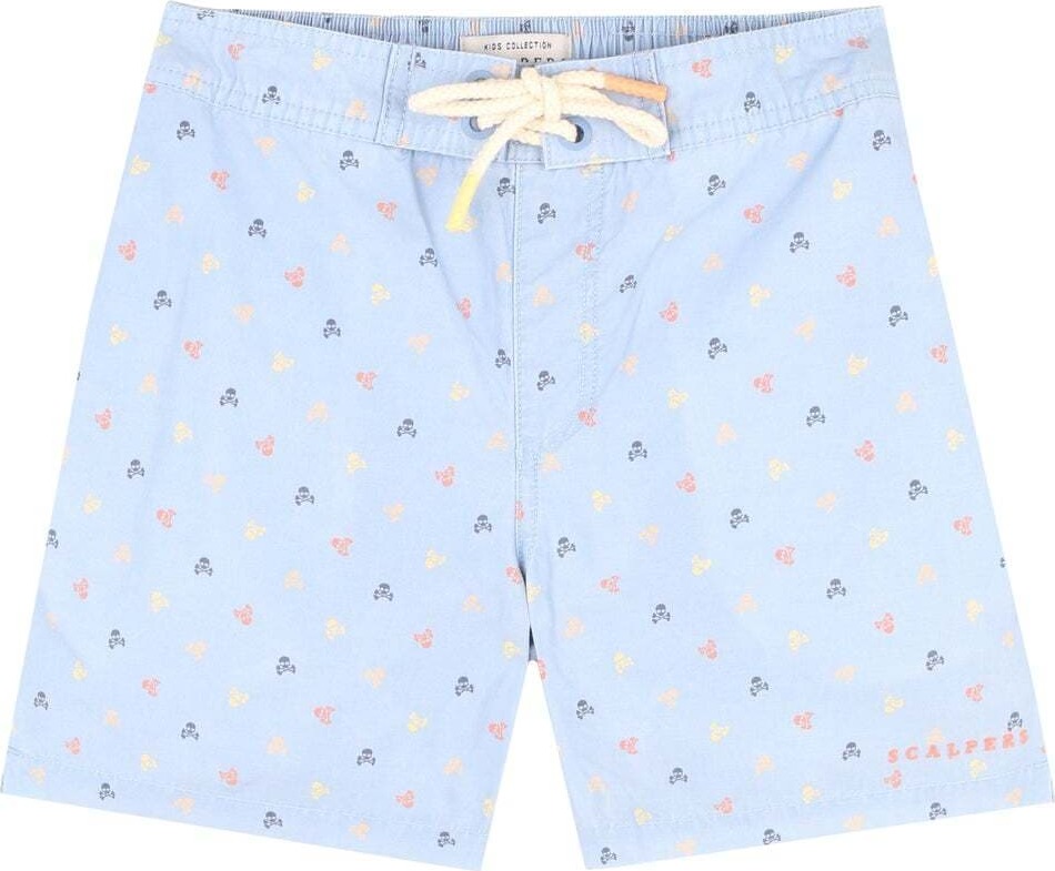 Scalpers Plavecké šortky písková / marine modrá / světlemodrá / meruňková