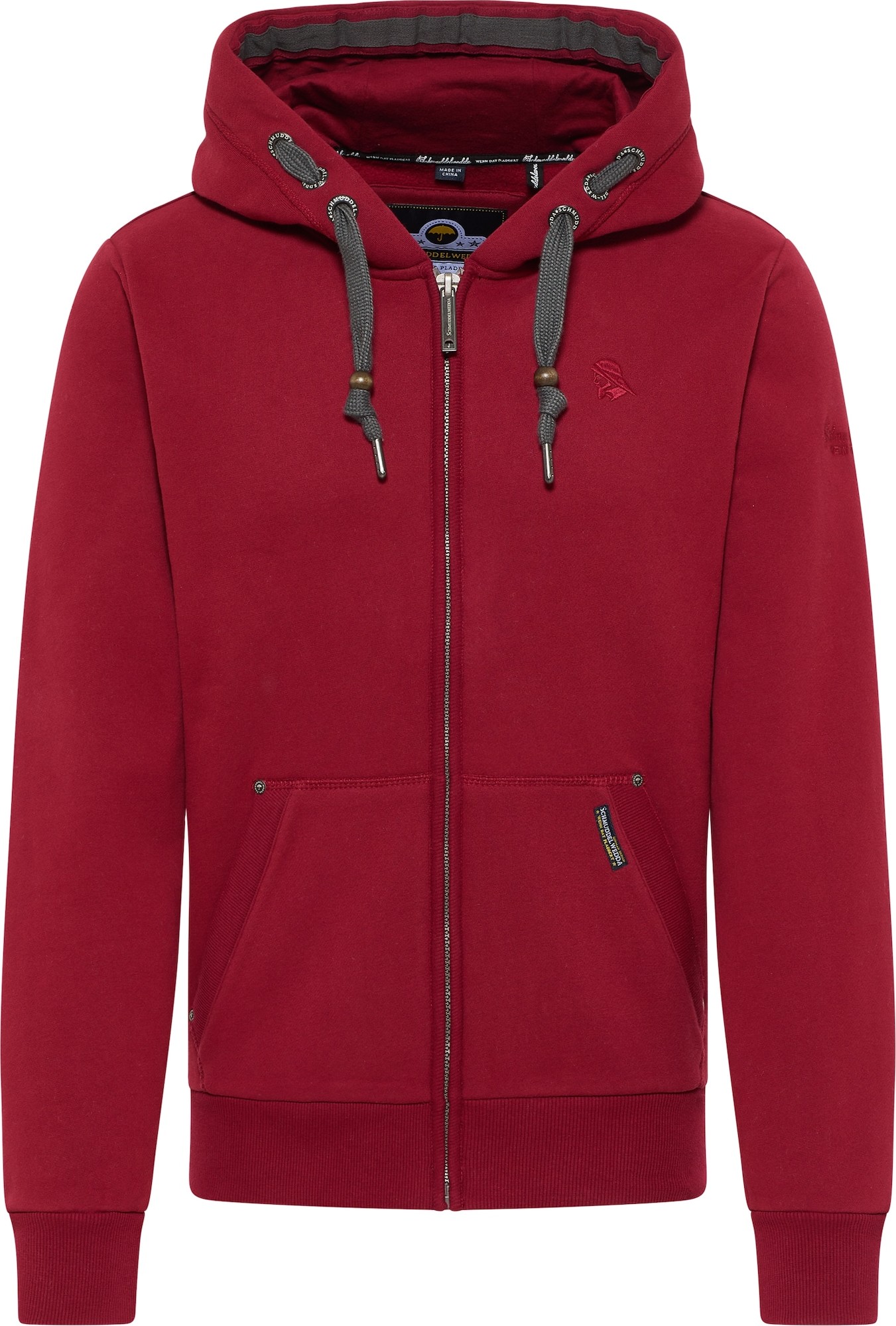 Schmuddelwedda Mikina tmavě šedá / tmavě červená