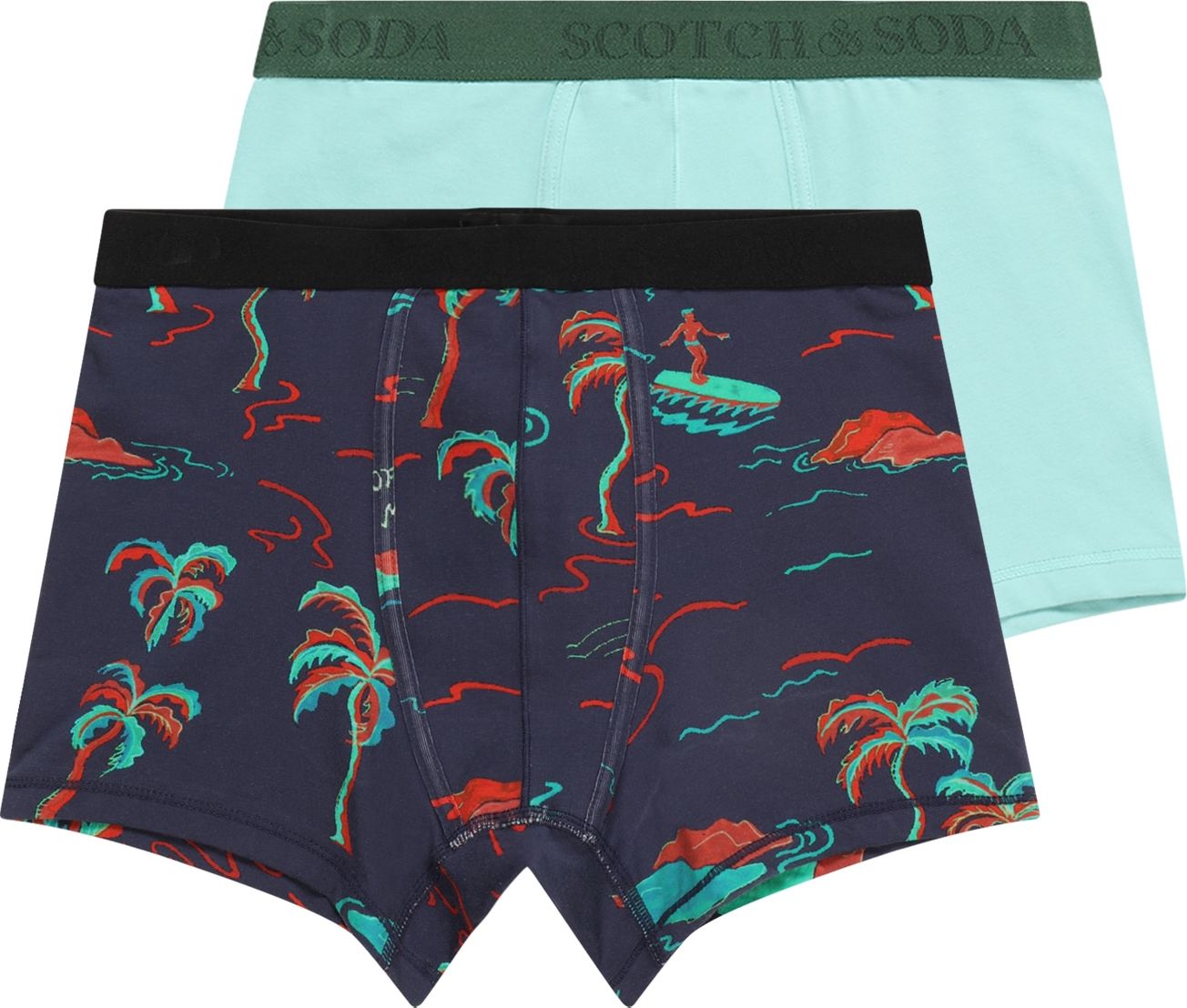 SCOTCH & SODA Spodní prádlo aqua modrá / tmavě modrá / tmavě zelená / červená