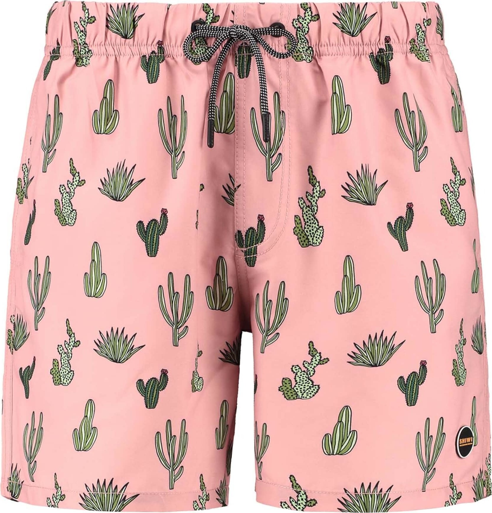 Shiwi Plavecké šortky 'Cacti' pastelově zelená / tmavě zelená / růžová