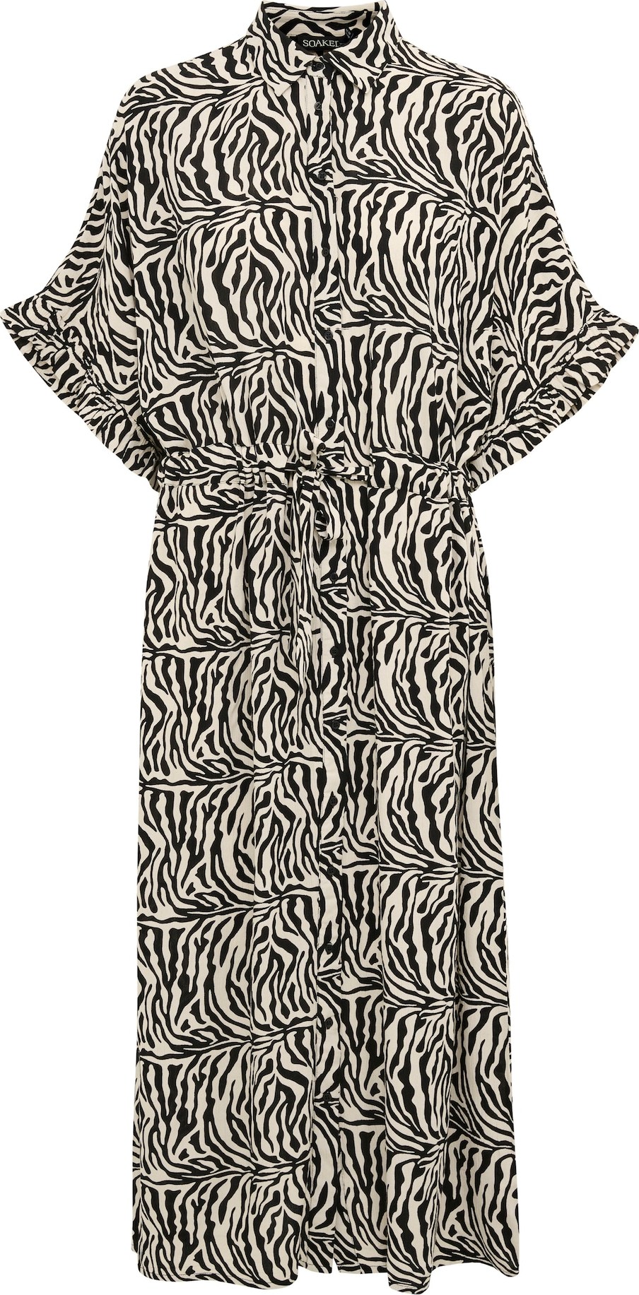 SOAKED IN LUXURY Košilové šaty 'Zaya' béžová / tmavě hnědá