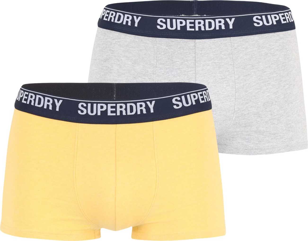 Superdry Boxerky námořnická modř / žlutá / světle šedá / bílá