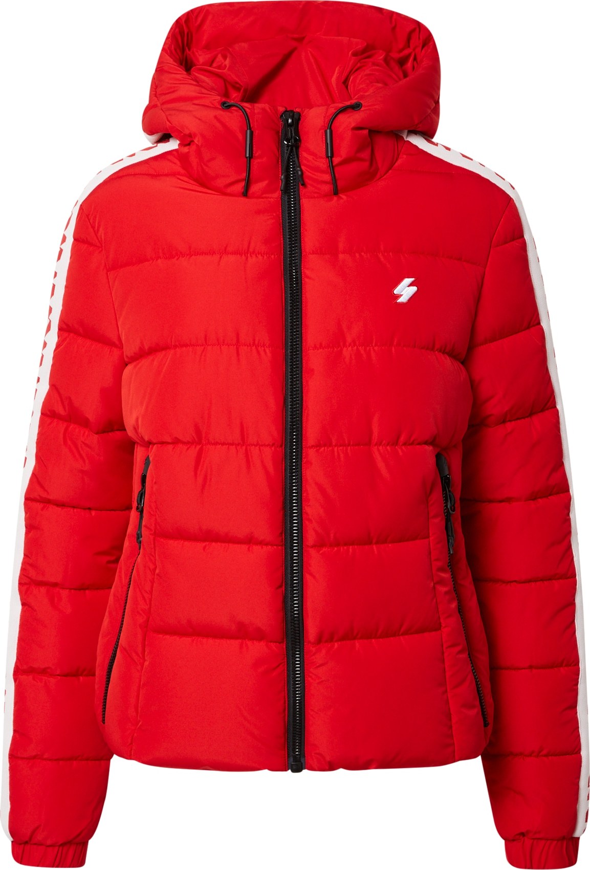 Superdry Přechodná bunda ohnivá červená / bílá