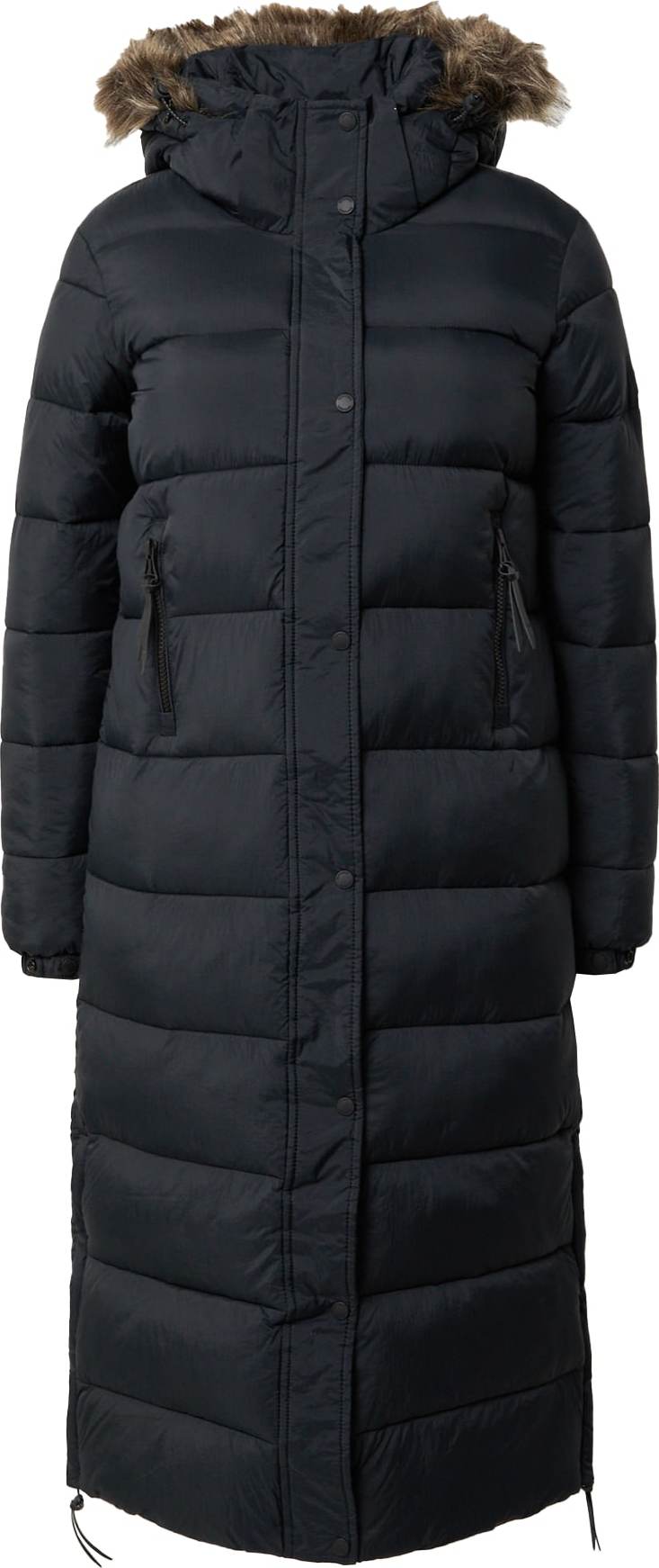 Superdry Zimní kabát hnědá / černá