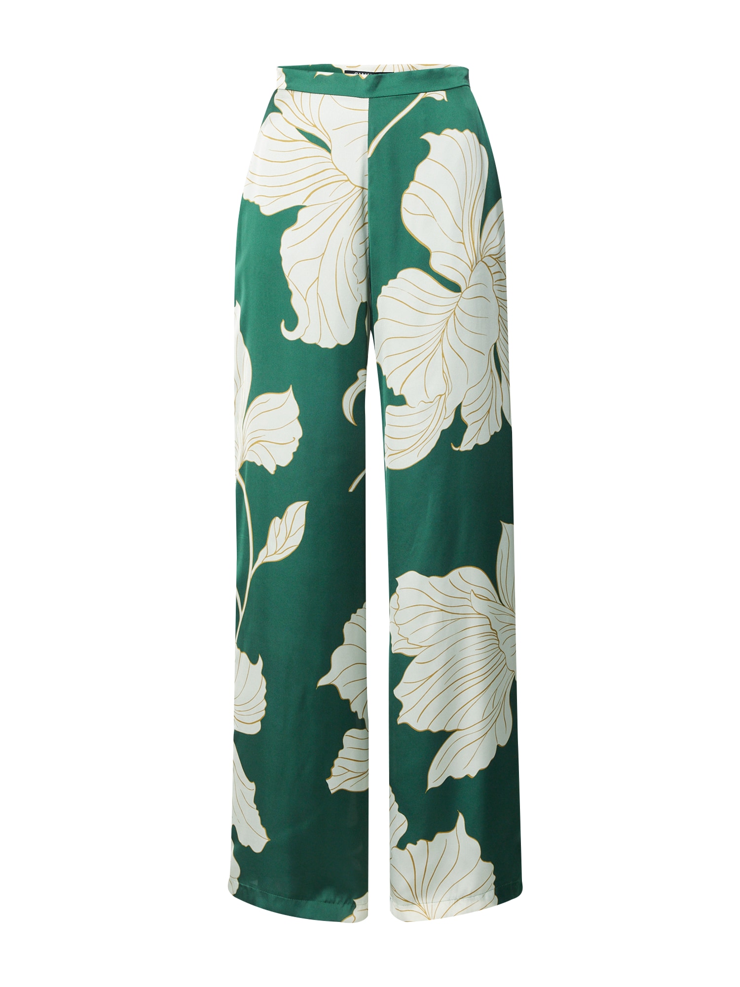 SWING Kalhoty krémová / žlutá / tmavě zelená