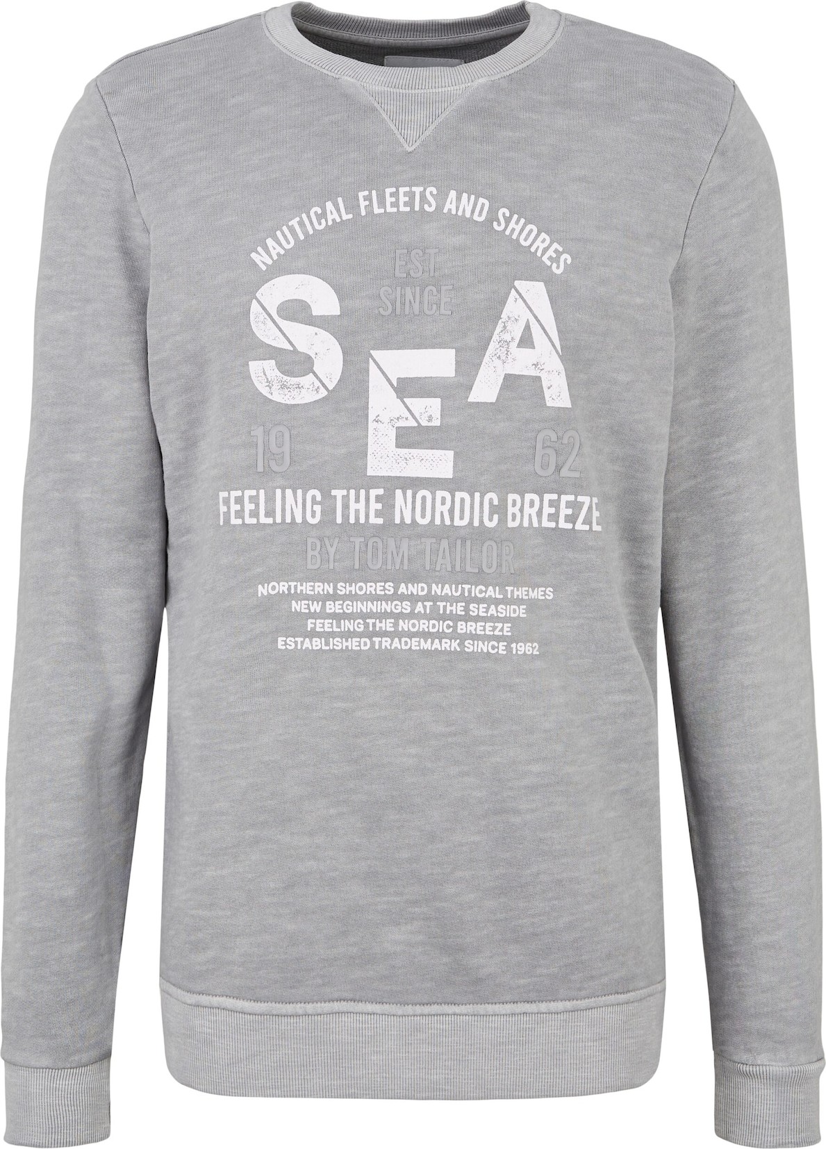 TOM TAILOR Mikina šedý melír / bílá