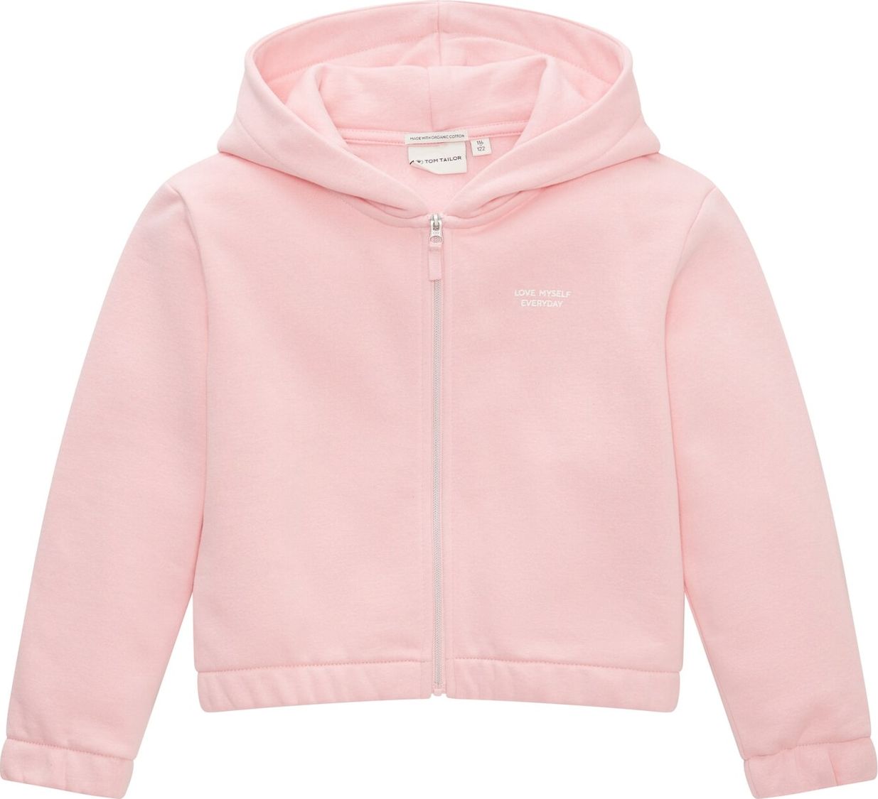 TOM TAILOR Mikina světle růžová / bílá