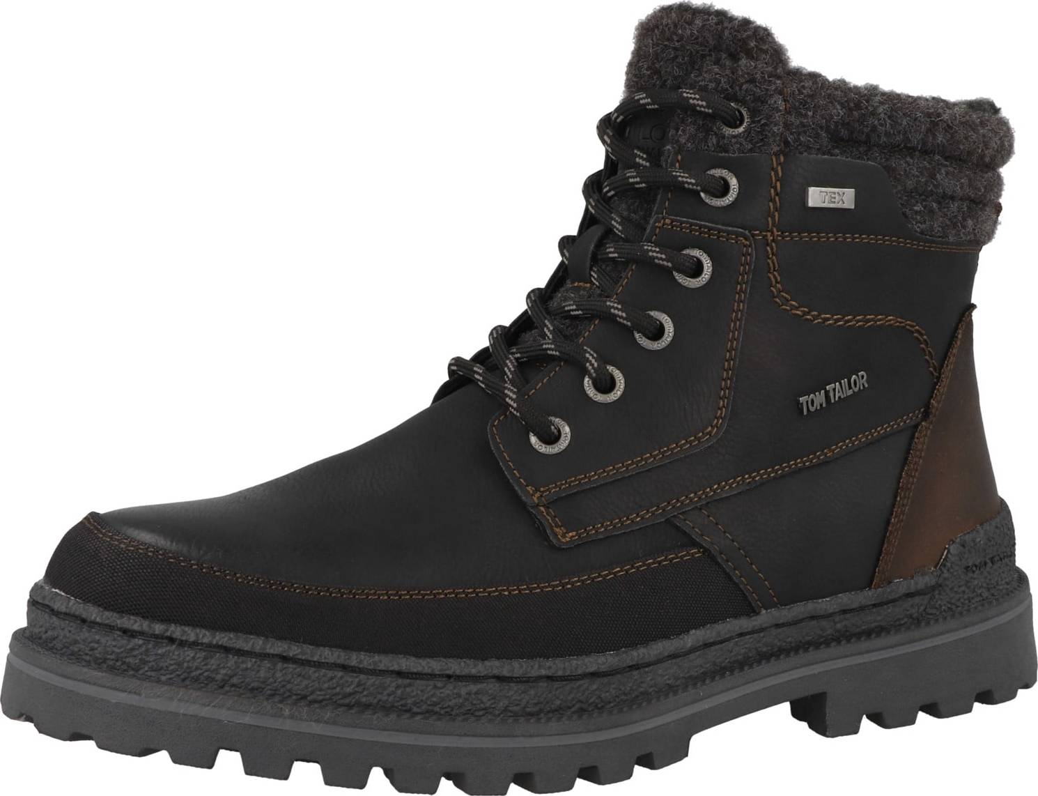 TOM TAILOR Šněrovací boty hnědá
