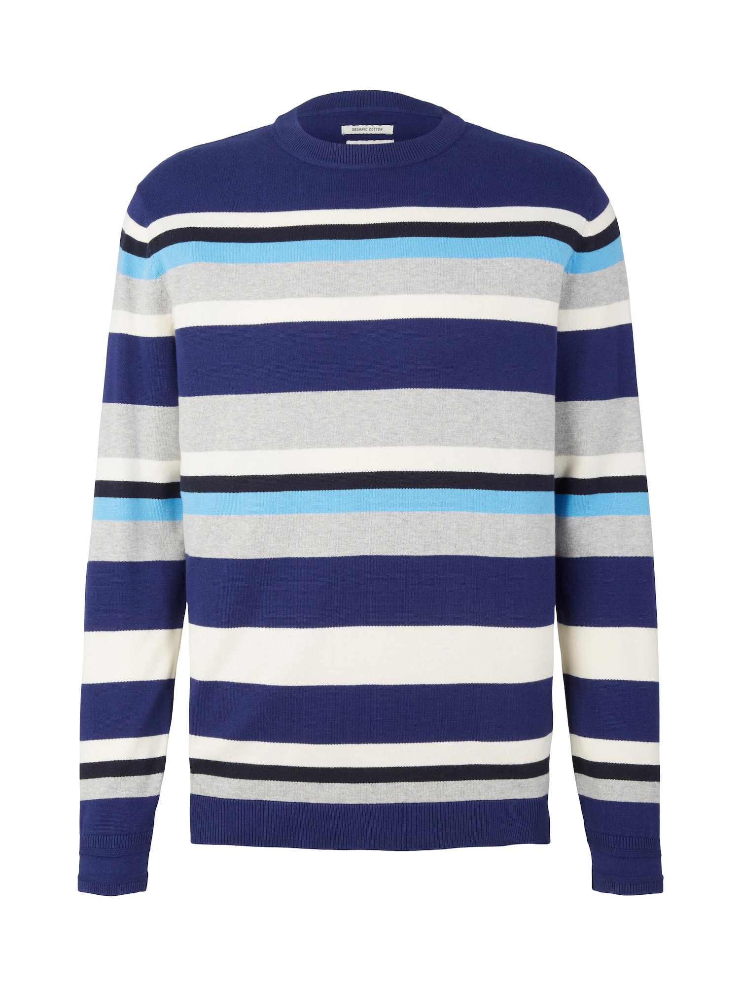 TOM TAILOR Svetr tmavě modrá / šedý melír / černá / bílá