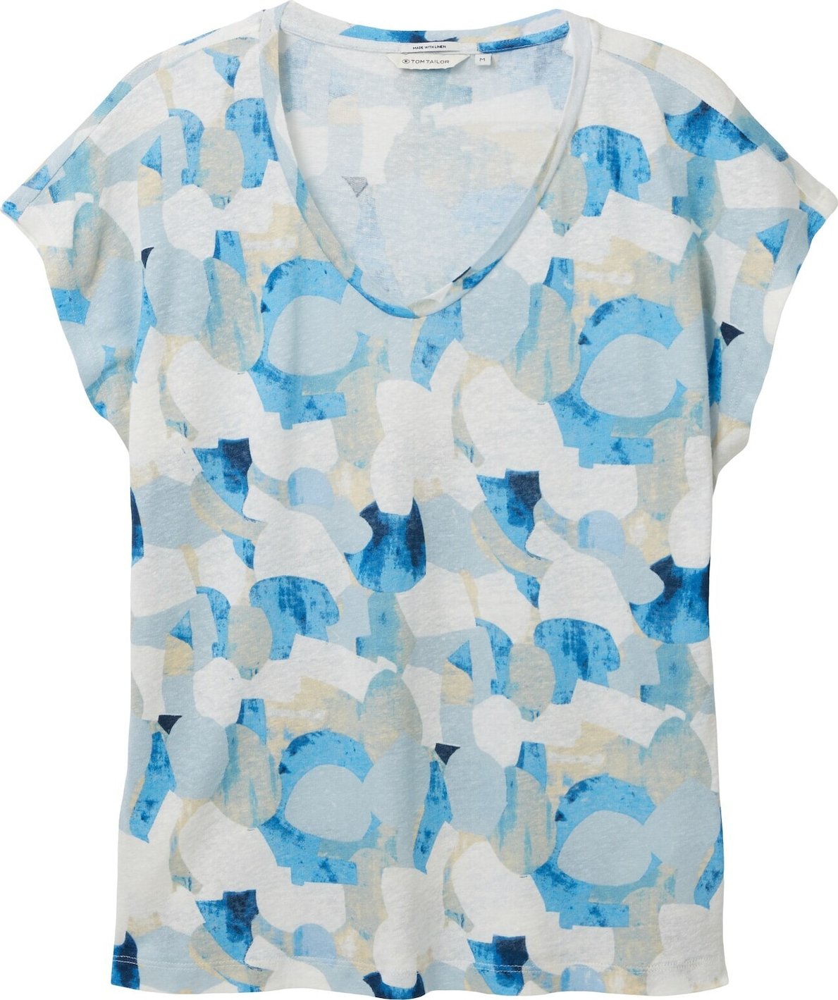 TOM TAILOR Tričko béžová / aqua modrá / pastelová modrá / šedá