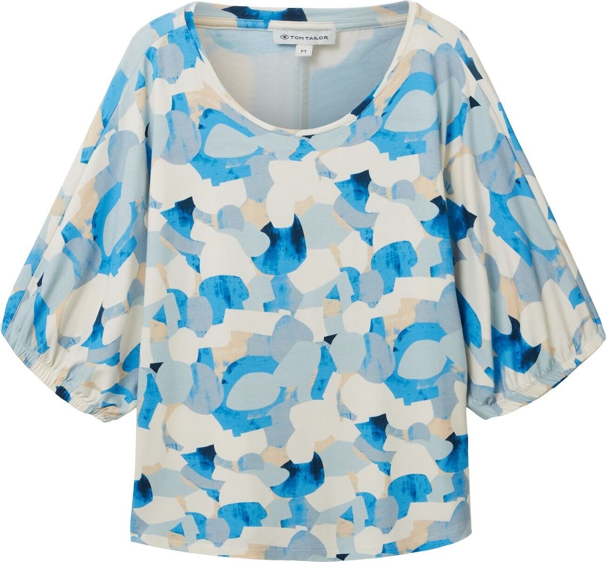 TOM TAILOR Tričko krémová / písková / kouřově modrá / azurová