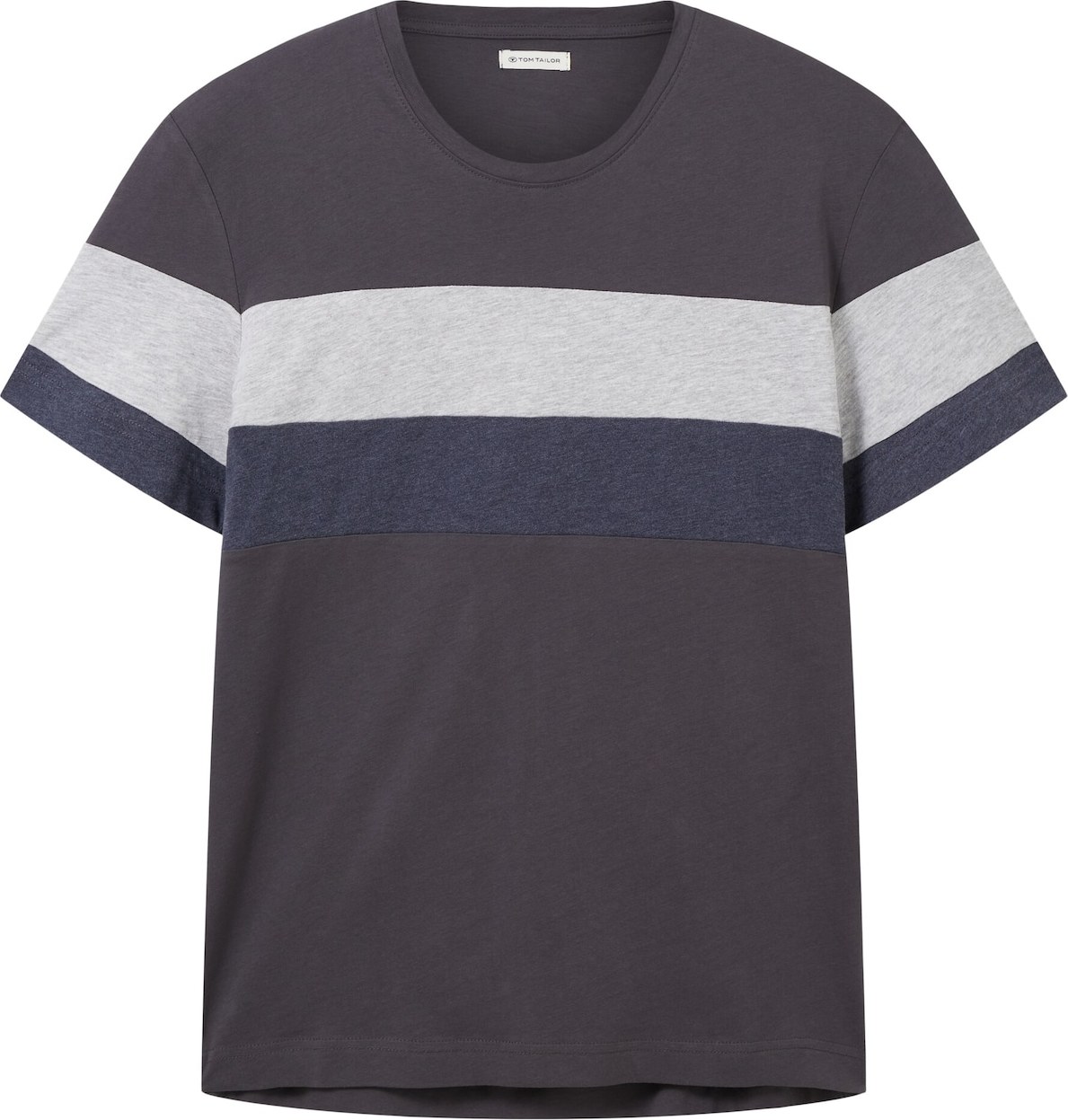 TOM TAILOR Tričko marine modrá / tmavě šedá / šedý melír