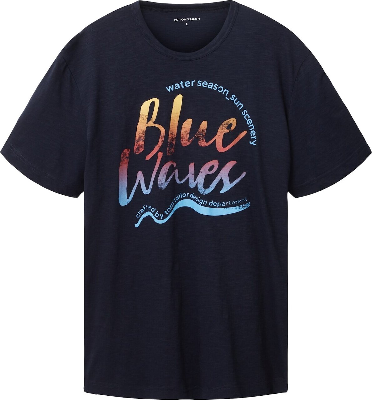 TOM TAILOR Tričko námořnická modř / světlemodrá / žlutá / korálová